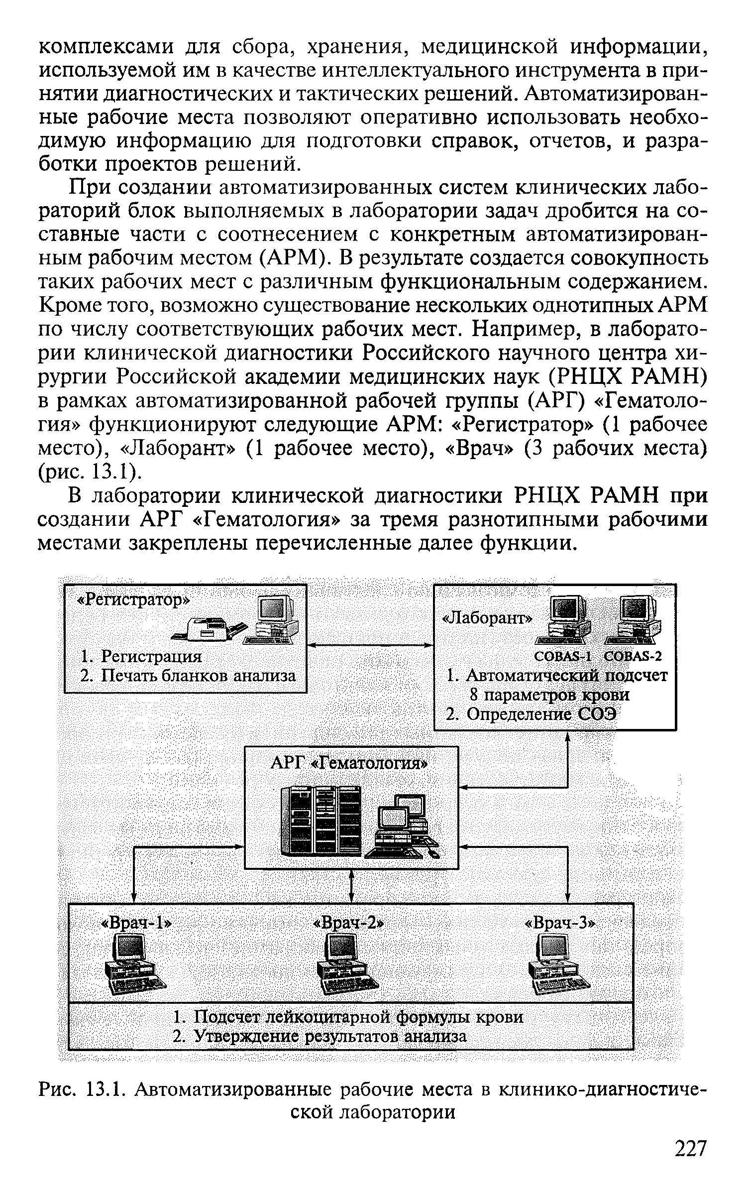 Рис. 13.1. Автоматизированные рабочие места в клинико-диагностической лаборатории...