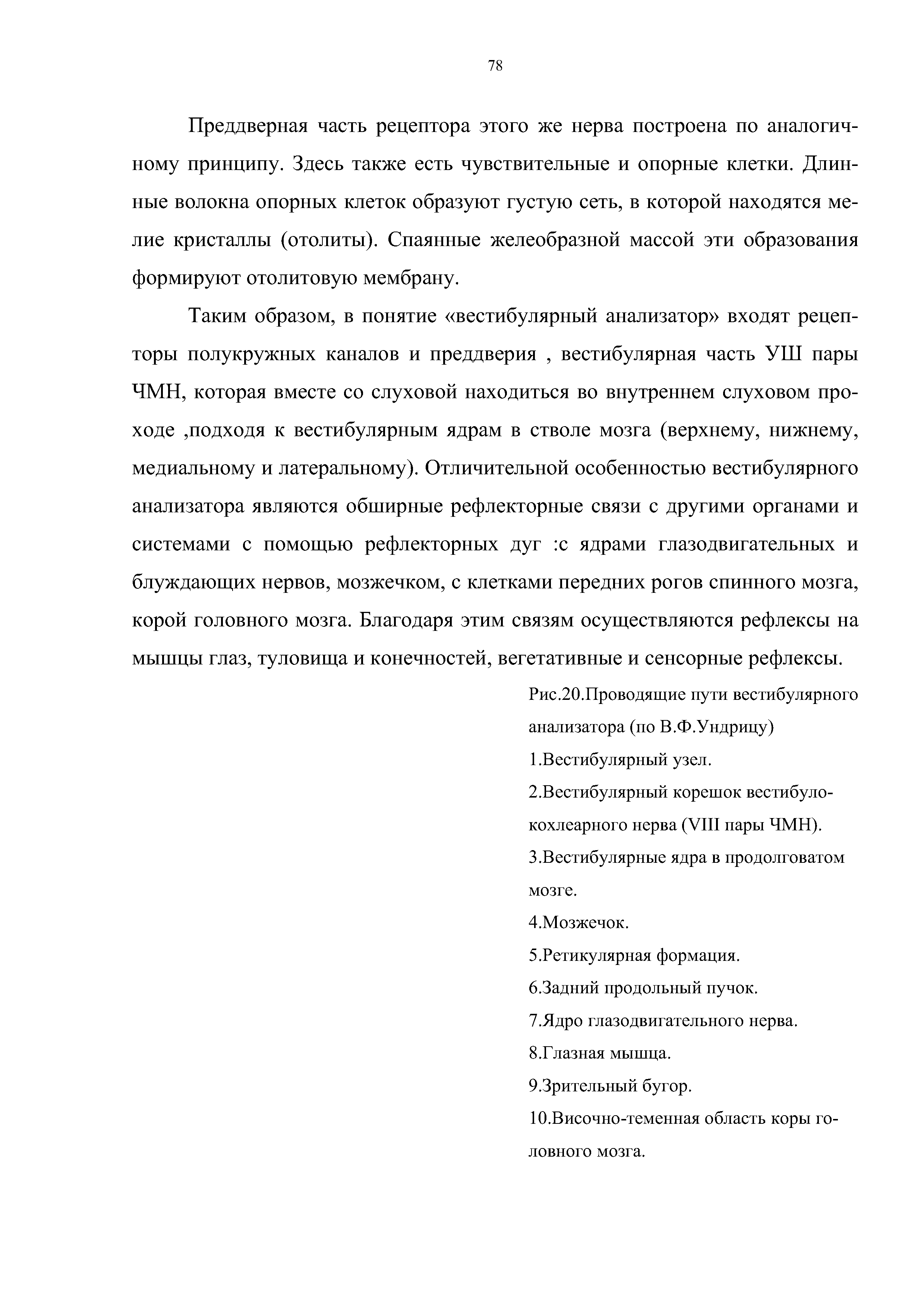 Рис.20.Проводящие пути вестибулярного анализатора (по В.Ф.Ундрицу) .Вестибулярный узел.