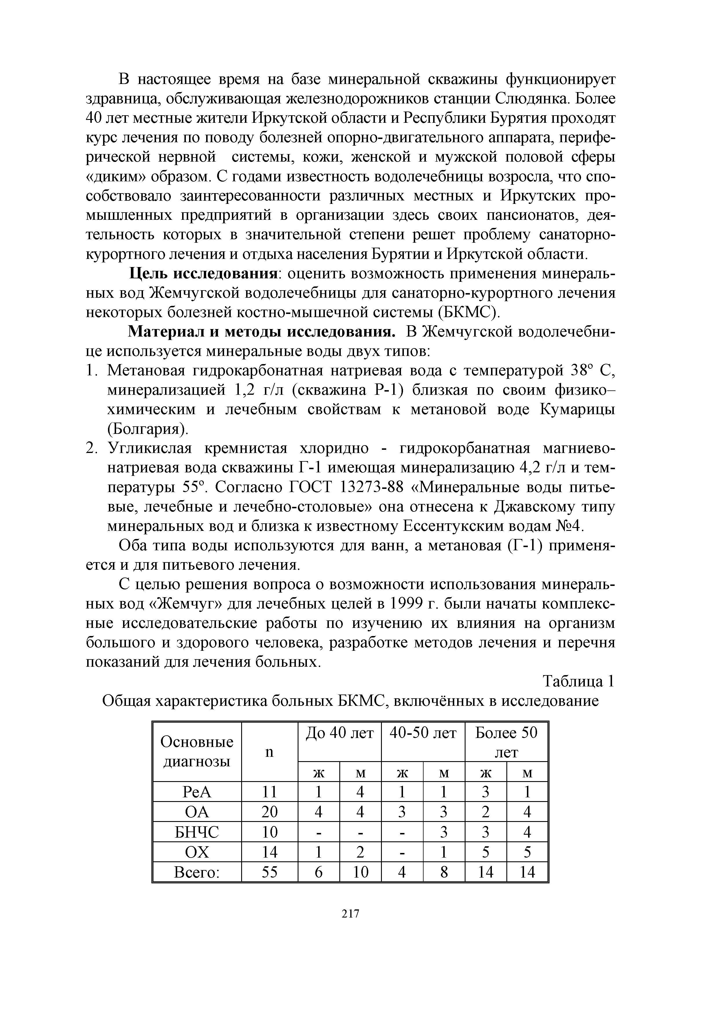 Таблица 1 Общая характеристика больных БКМС, включённых в исследование...