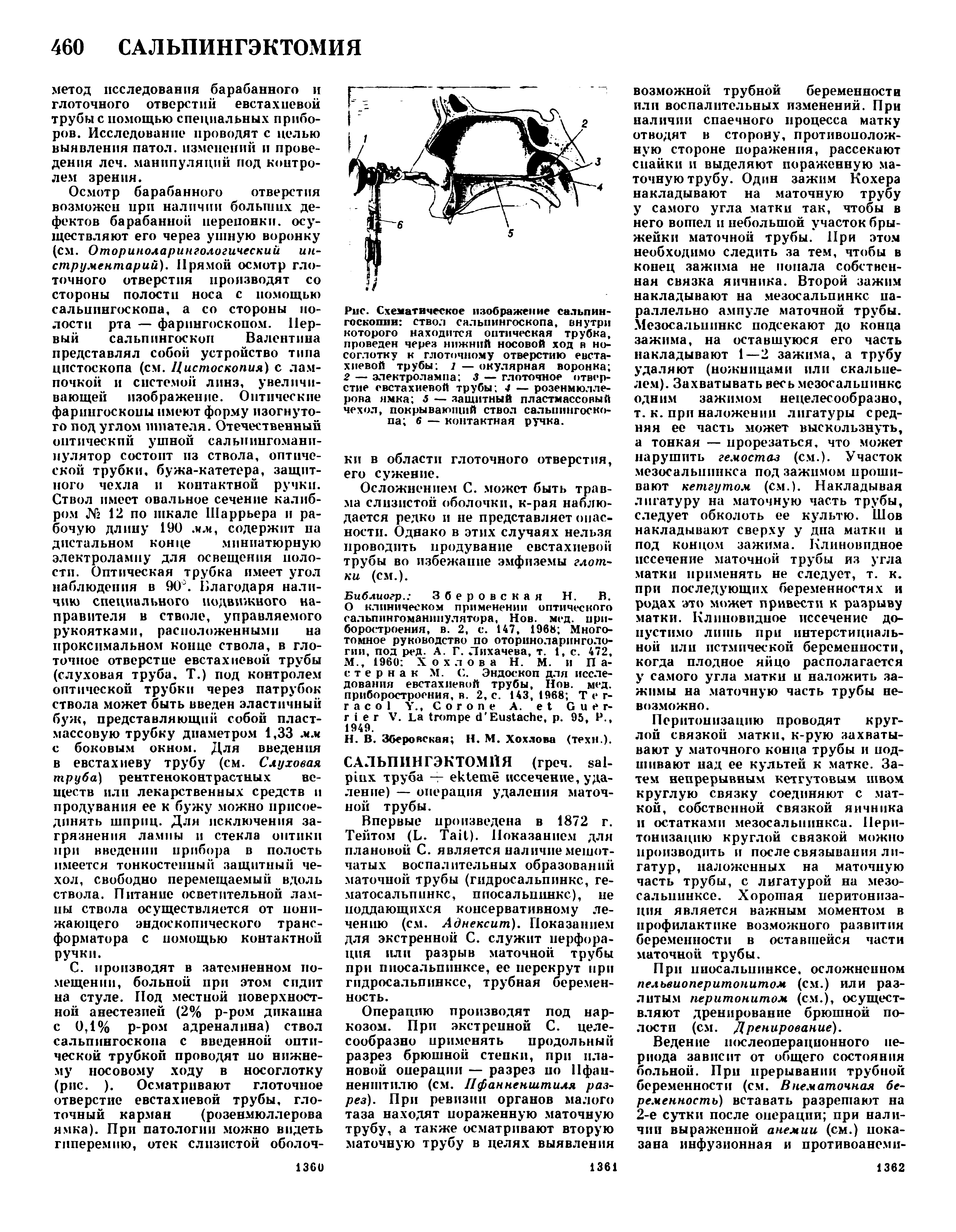 Рис. Схематическое изображение са.тьпин-госкопии ствол сальпингоскопа, внутри которого находится оптическая трубка, проведен через нижний носовой ход в носоглотку к глоточному отверстию евстахиевой трубы 1 — окулярная воронка 2 — электролампа 3 — глоточное отверстие евстахиевой трубы 4 — розенмюллерова ямка 3 — защитный пластмассовый чехол, покрывающий ствол сальпингоскопа 6 — контактная ручка.