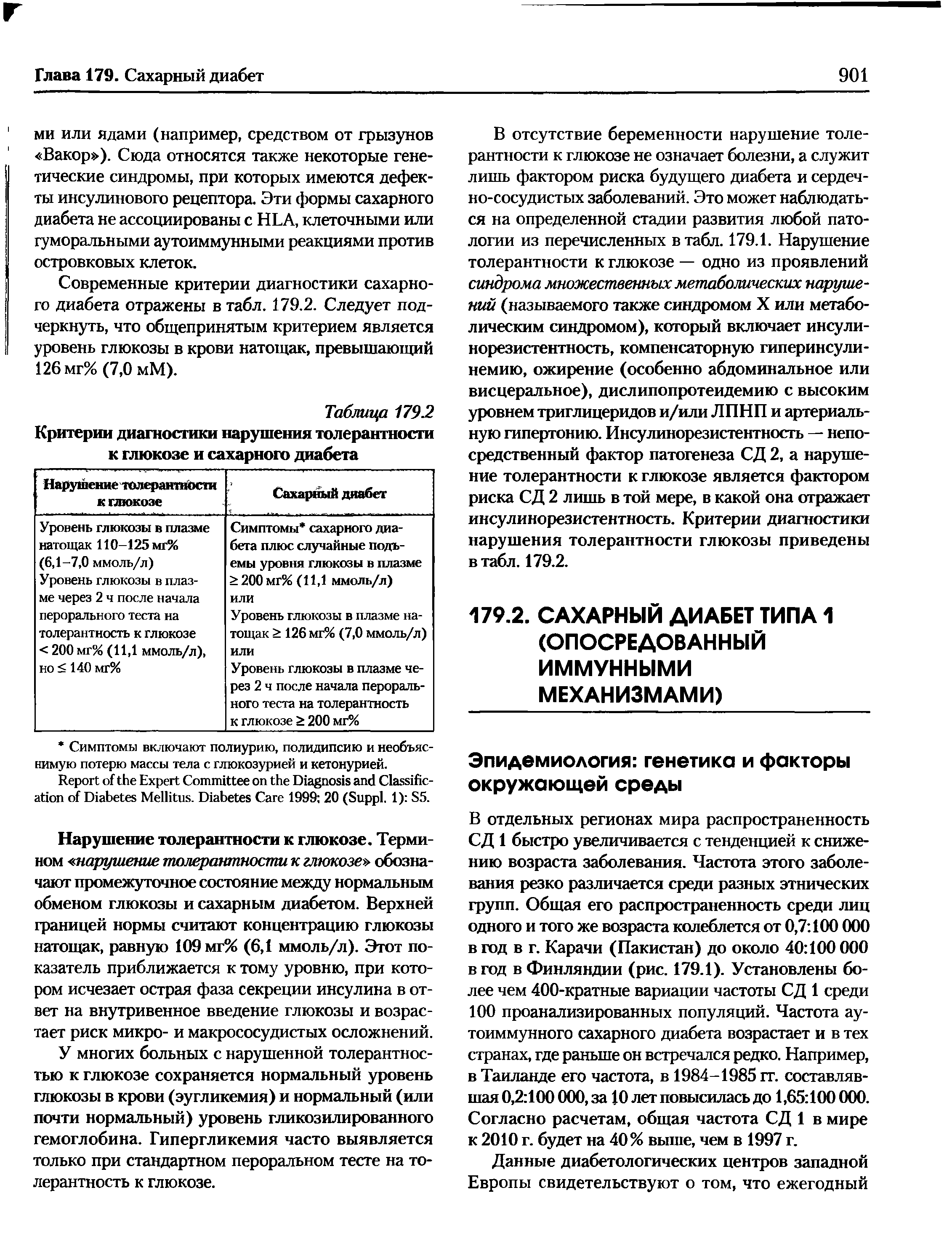 Таблица 1792 Критерии диагностики нарушения толерантности к глюкозе и сахарного диабета...