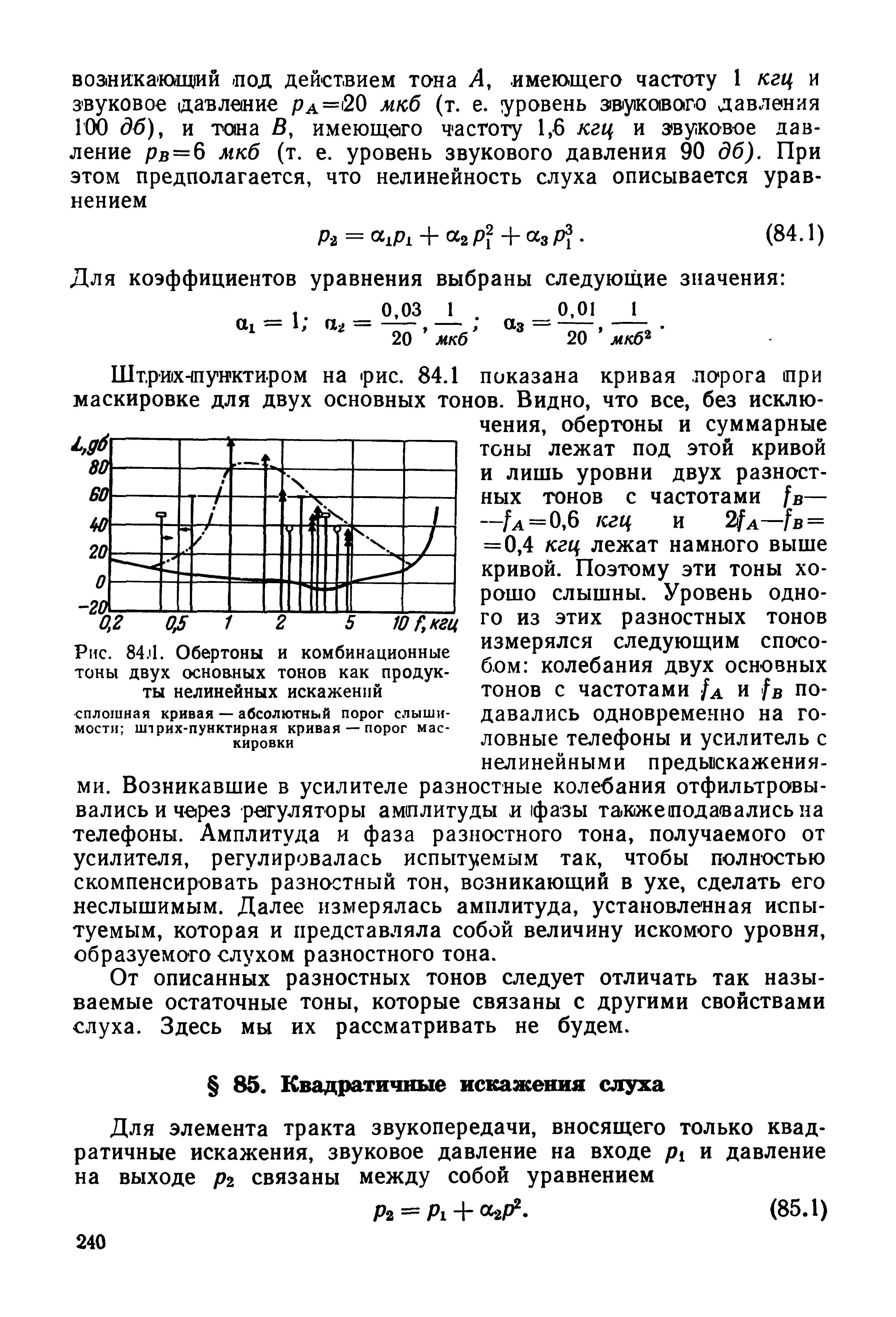 Рис. 84.<1. Обертоны и комбинационные тоны двух основных тонов как продукты нелинейных искажений...