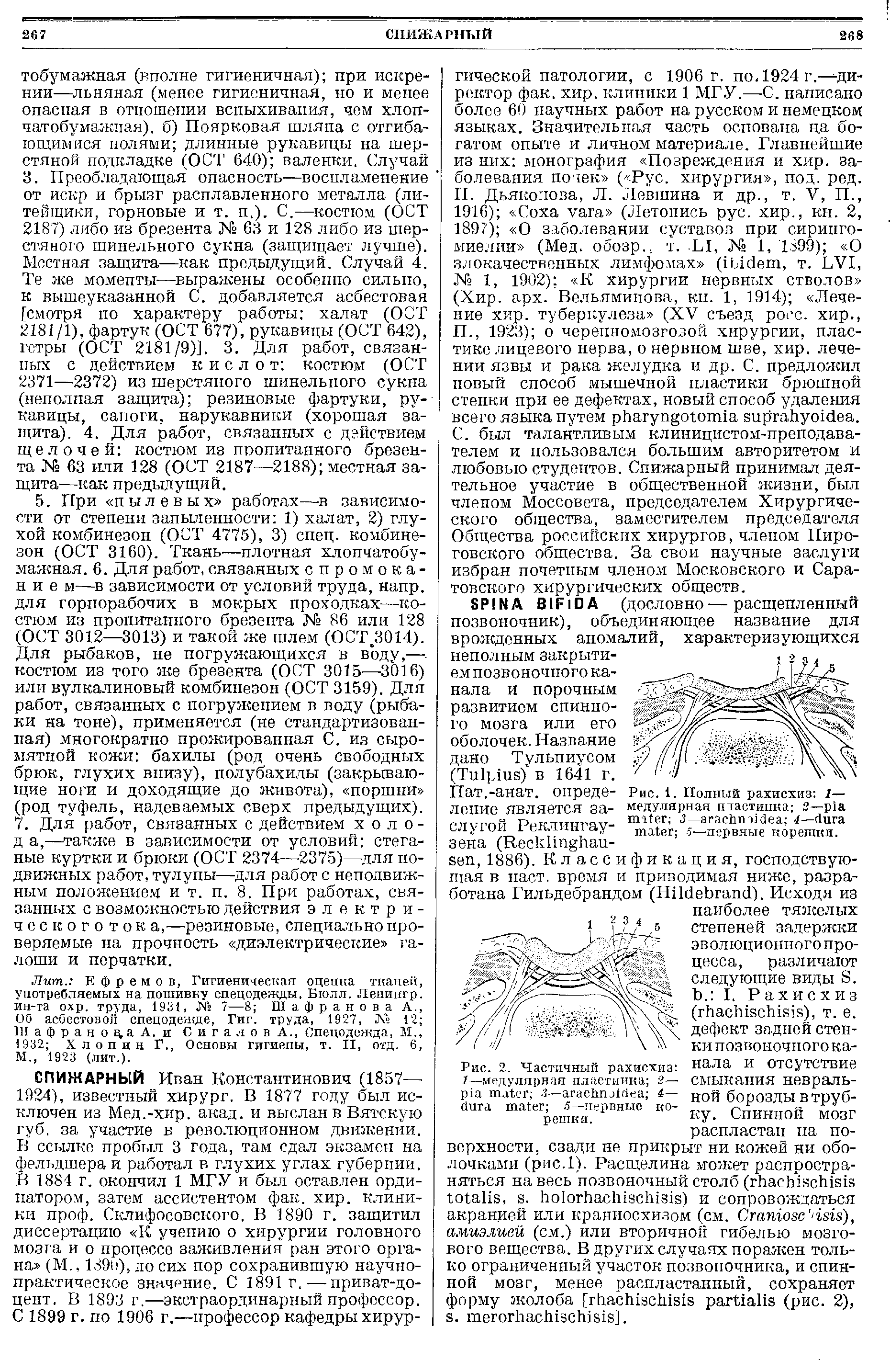 Рис. 1. Полный рахисхиз 1— медулярная пластинка 3— 3— — . 5—первные корешки.