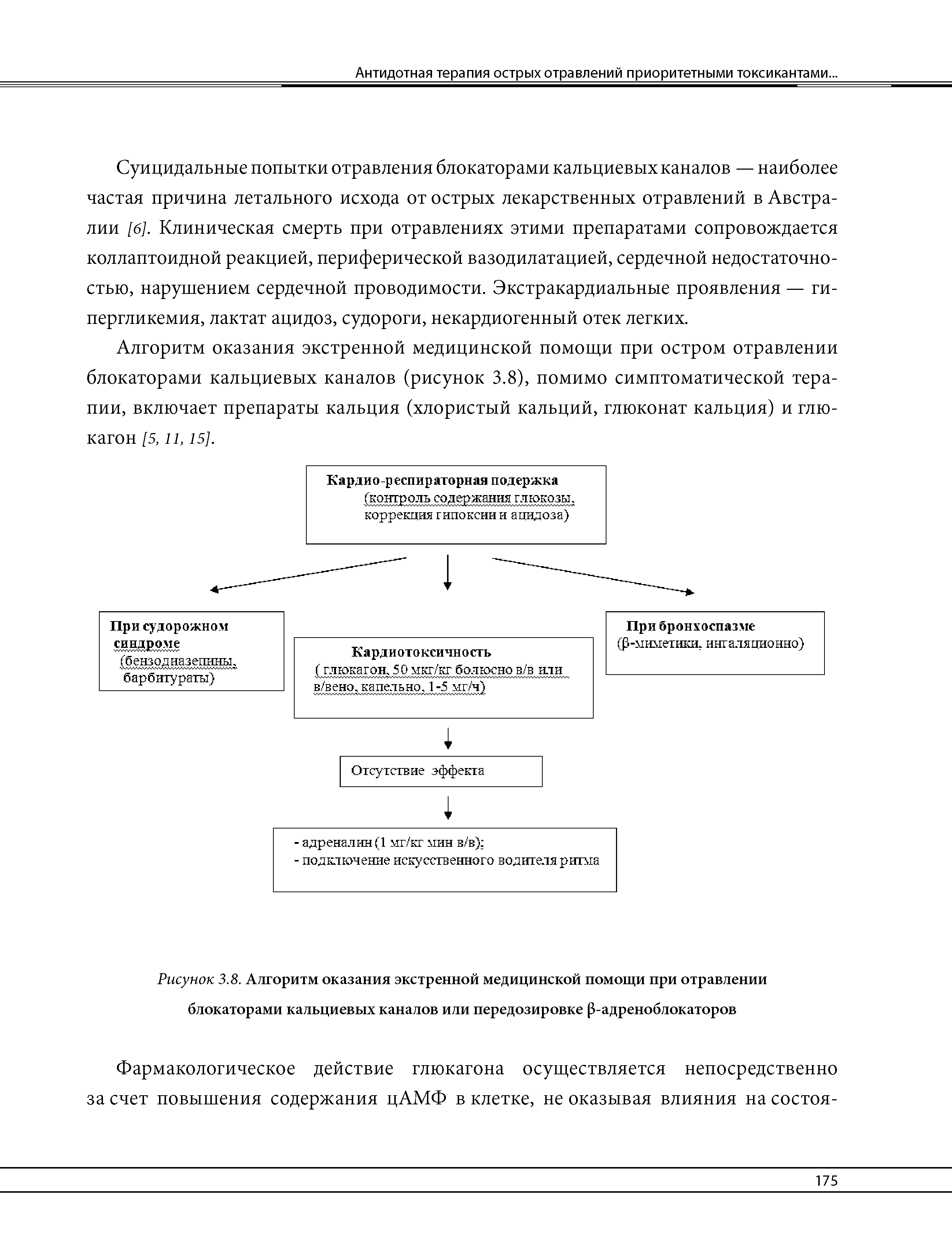 Рисунок 3.8. Алгоритм оказания экстренной медицинской помощи при отравлении блокаторами кальциевых каналов или передозировке (3-адреноблокаторов...