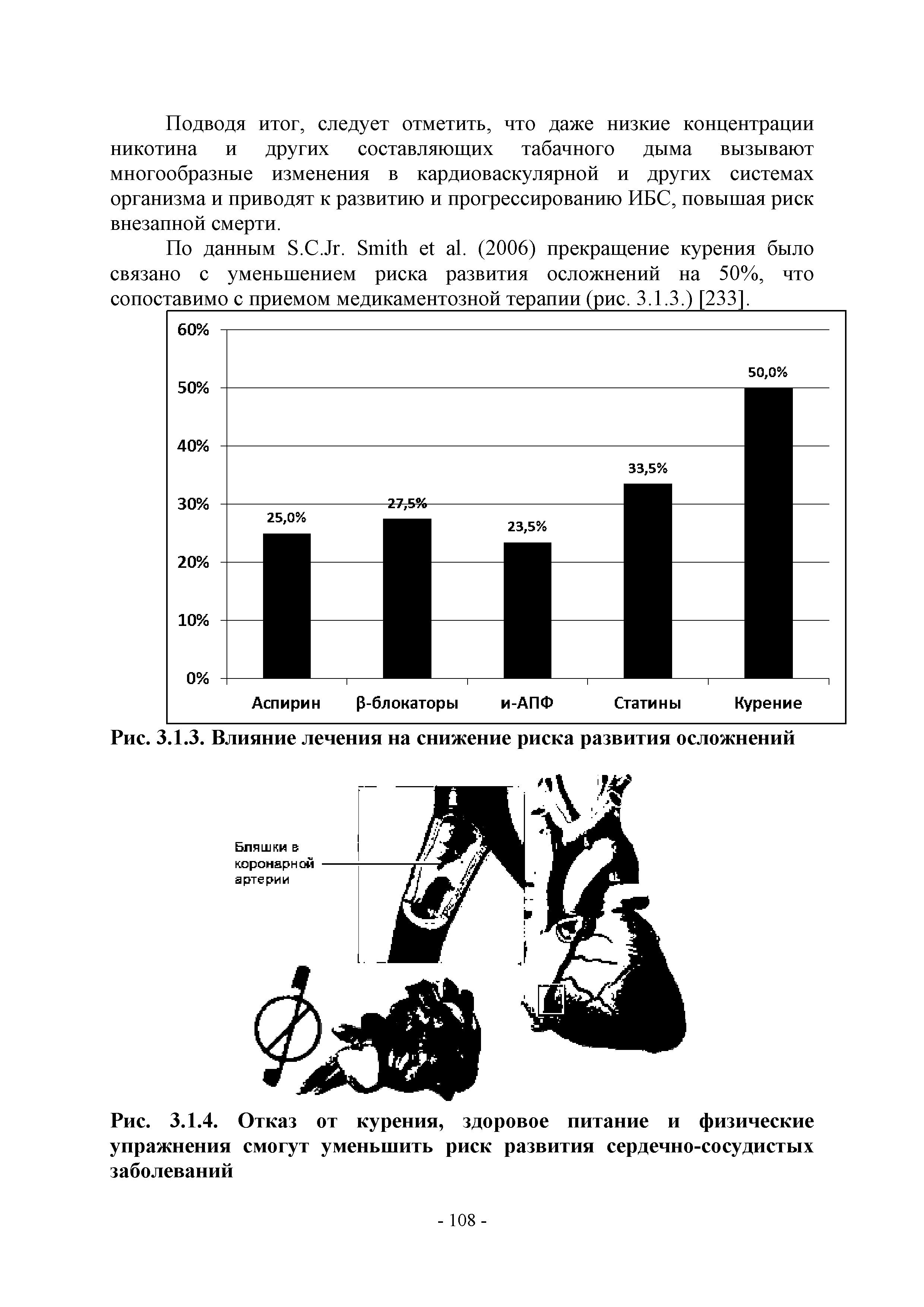 Рис. 3.1.4. Отказ от курения, здоровое питание и физические упражнения смогут уменьшить риск развития сердечно-сосудистых заболеваний...