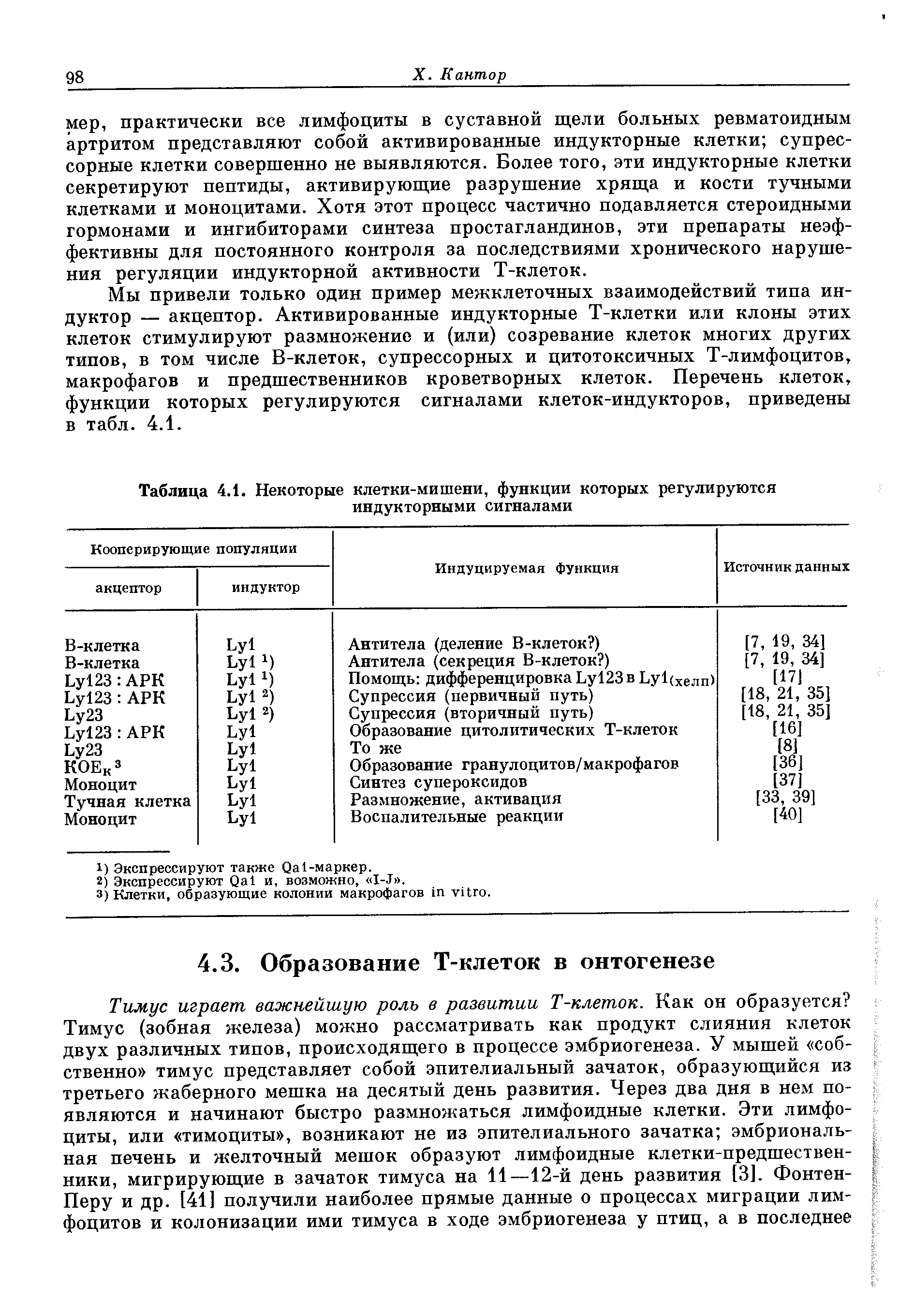 Таблица 4.1. Некоторые клетки-мишени, функции которых регулируются индукторными сигналами...