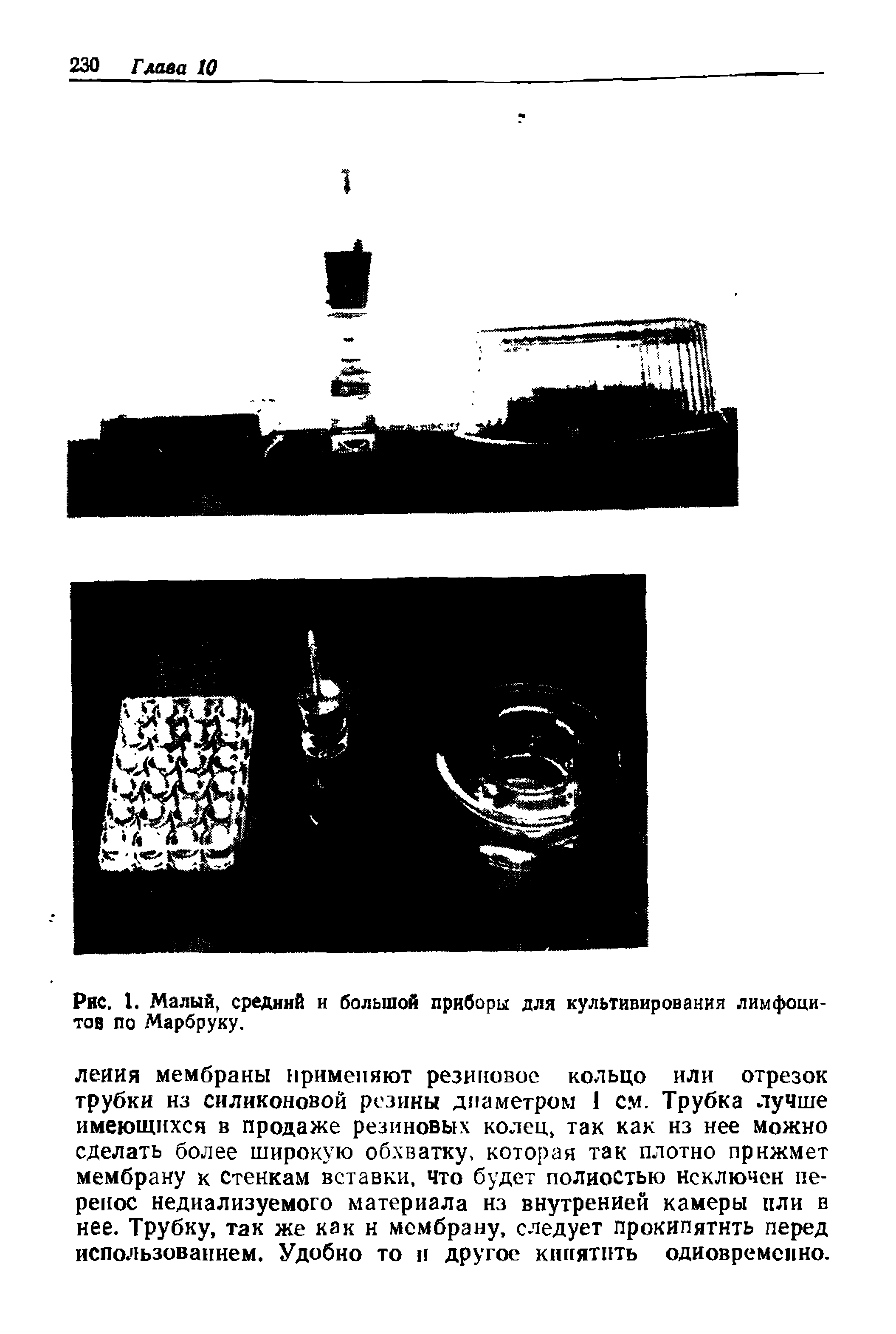 Рис. 1. Малый, Средний и большой приборы для культивирования лимфоцитов по Марбруку.