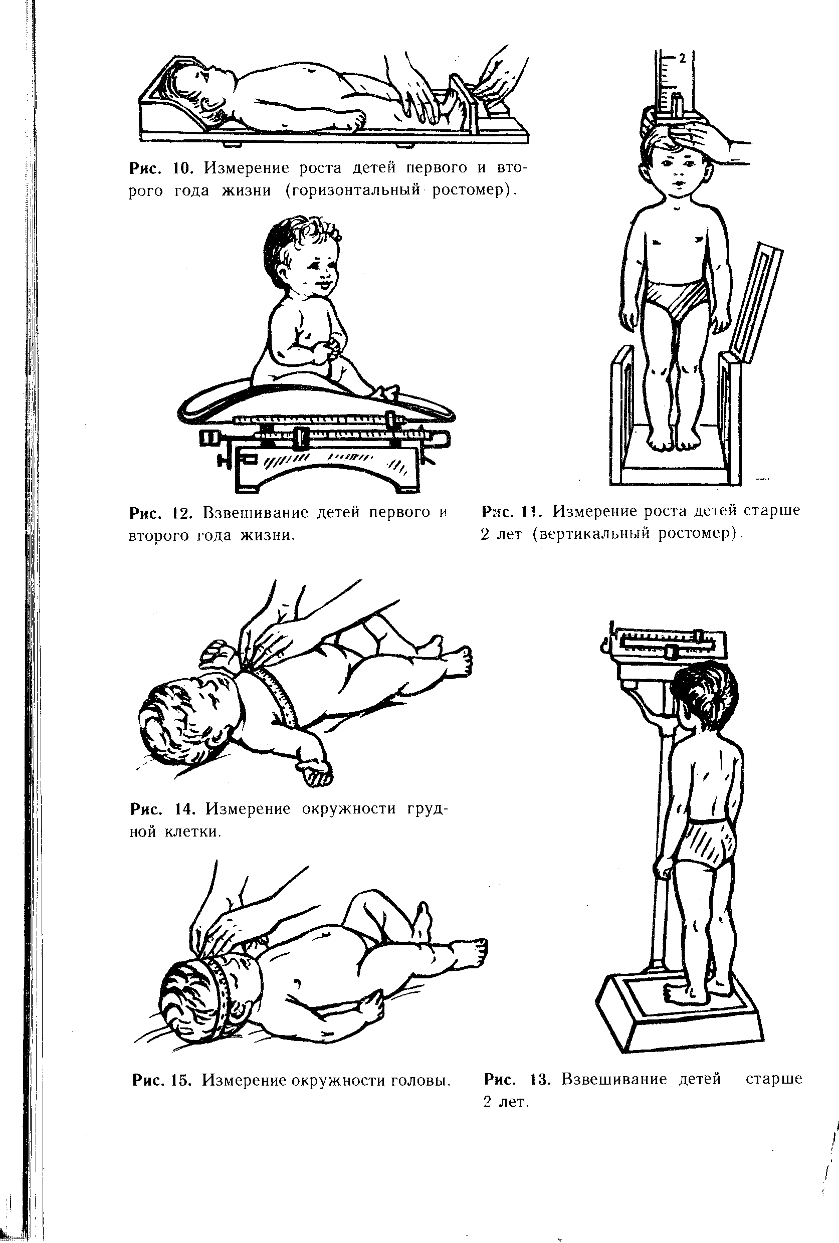 Рис. 12. Взвешивание детей первого и второго года жизни.