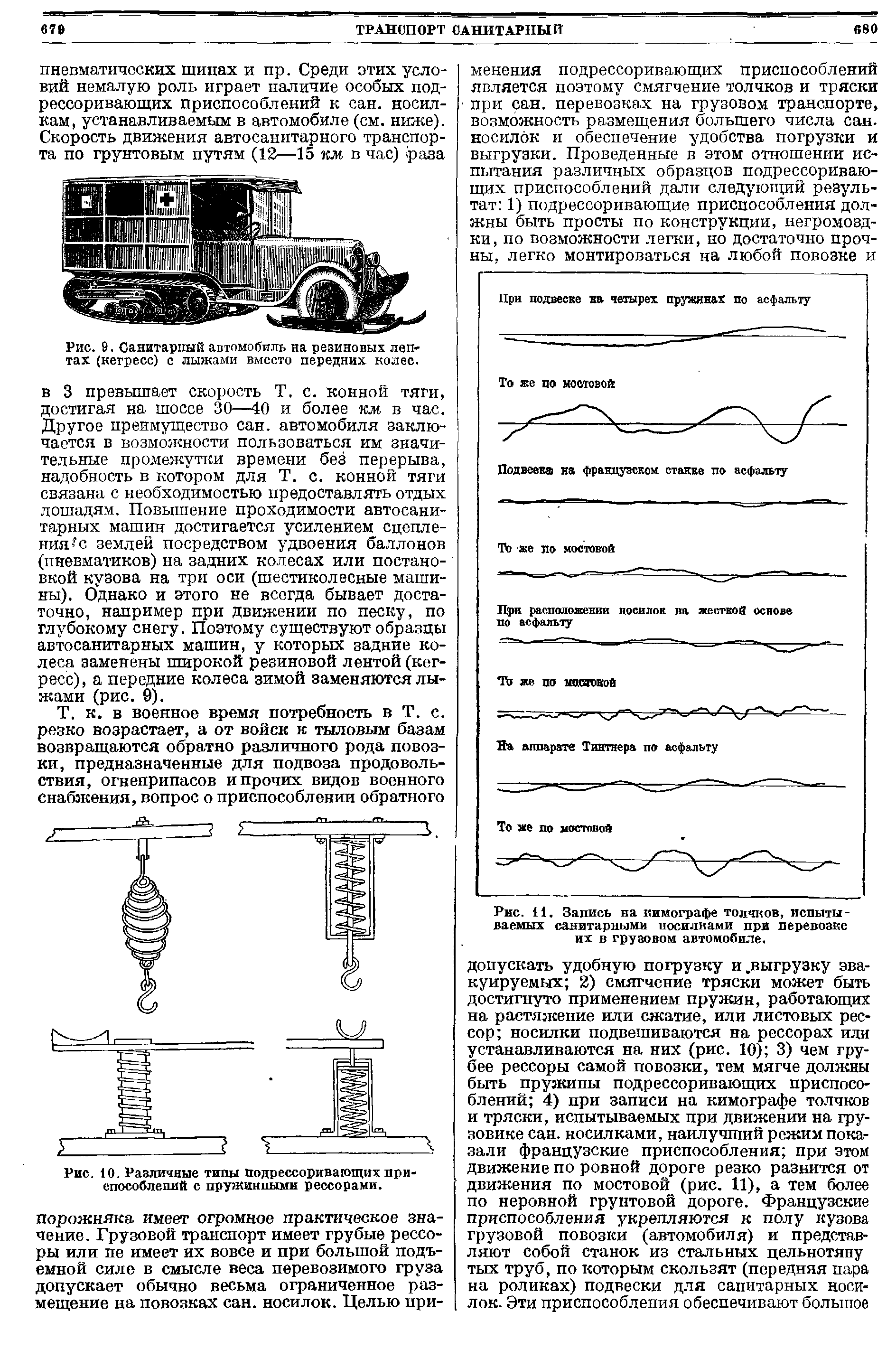 Рис. 11. Запись на кимографе толчков, испытываемых санитарными носилками при перевозке их в грузовом автомобиле.