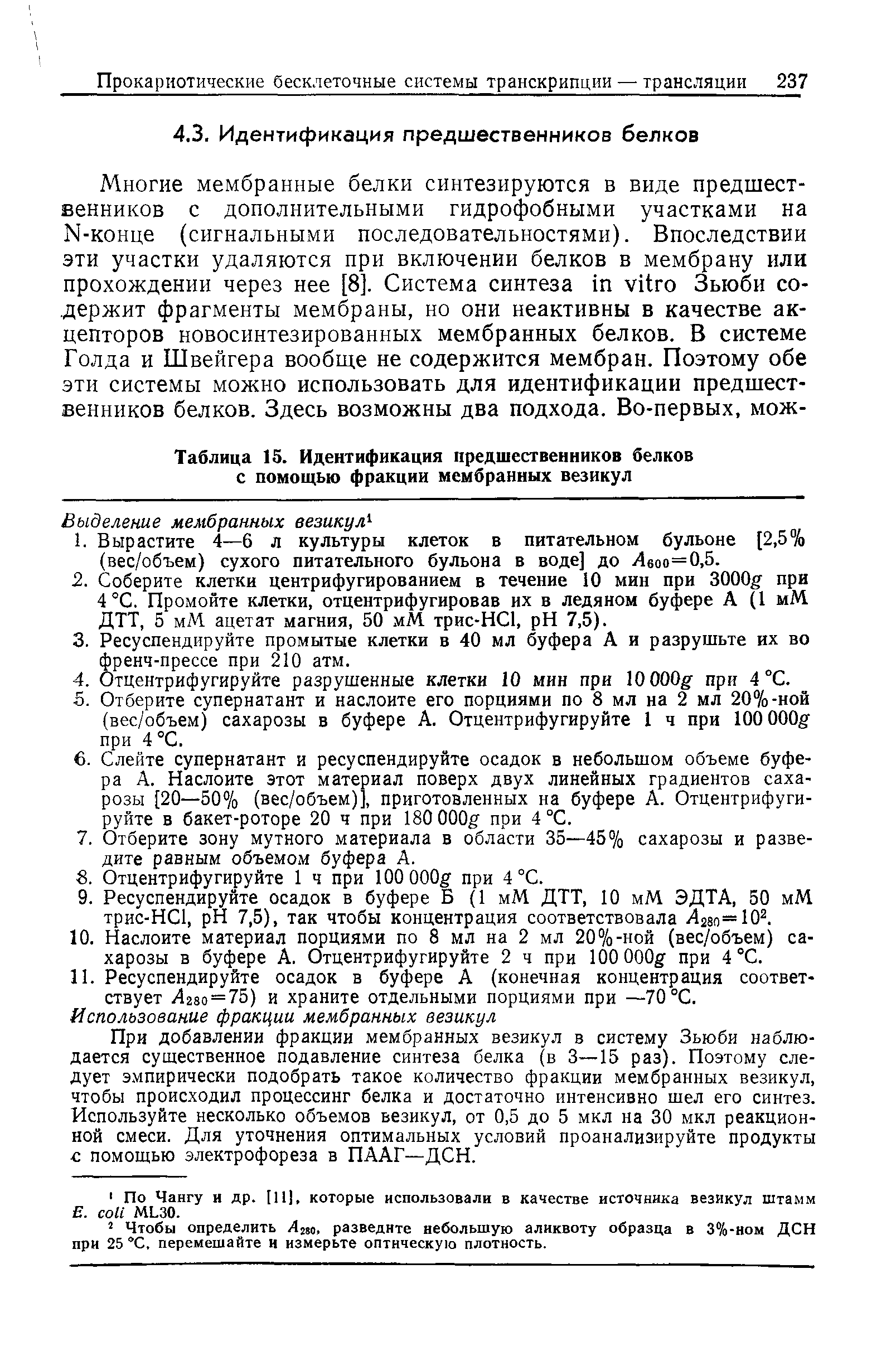 Таблица 15. Идентификация предшественников белков с помощью фракции мембранных везикул...