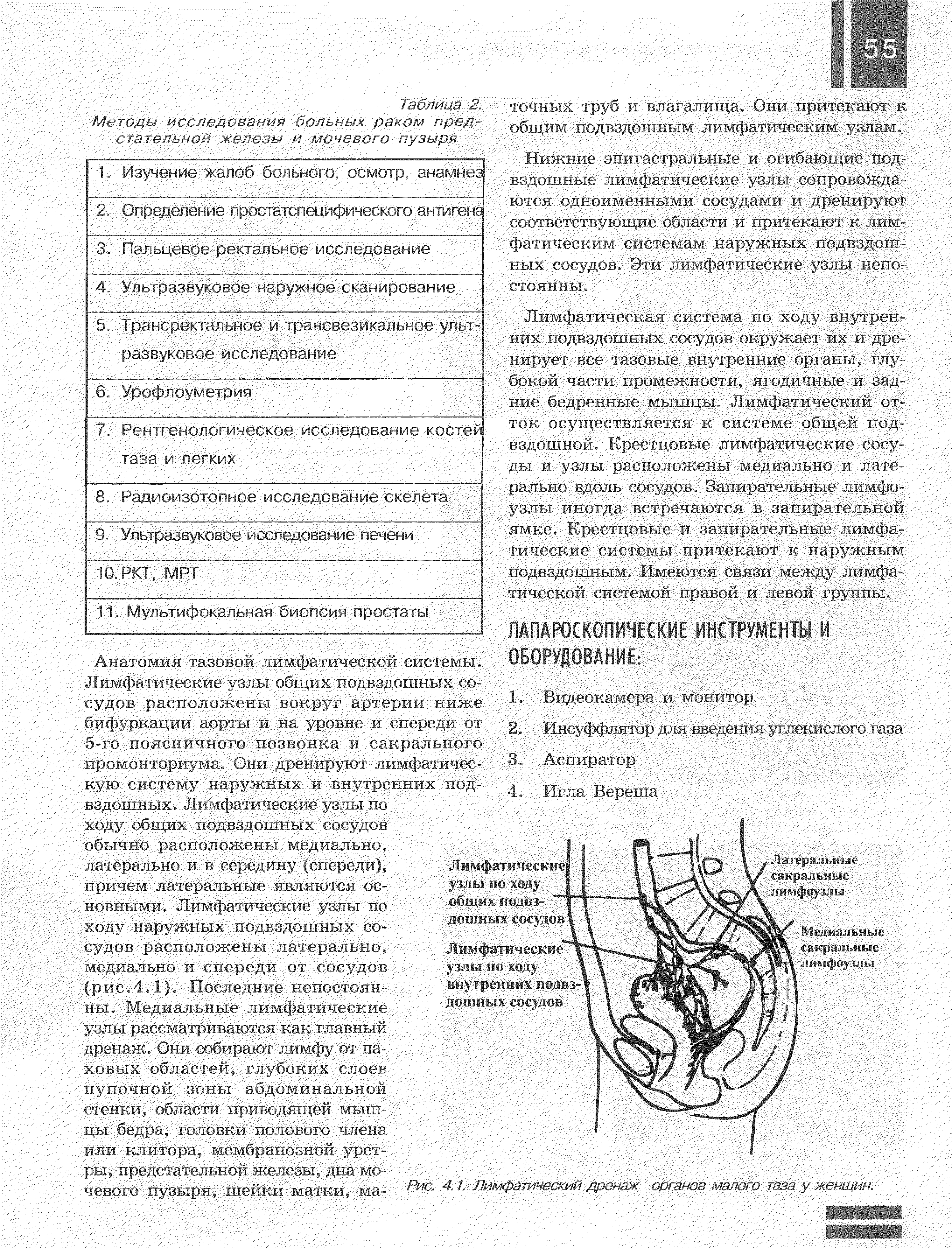 Рис. 4.1. Лимфатический дренаж органов малого таза у женщин.