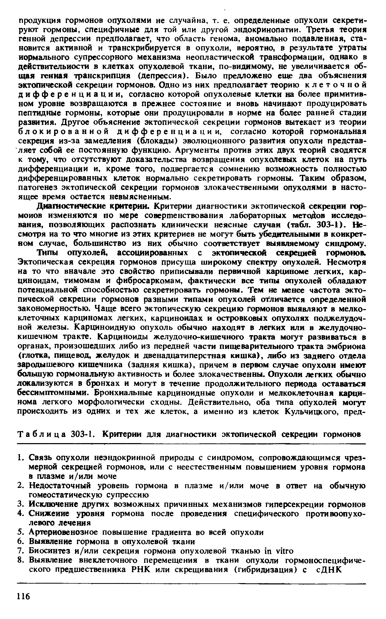 Таблица 303-1. Критерии для диагностики эктопической секреции гормонов...