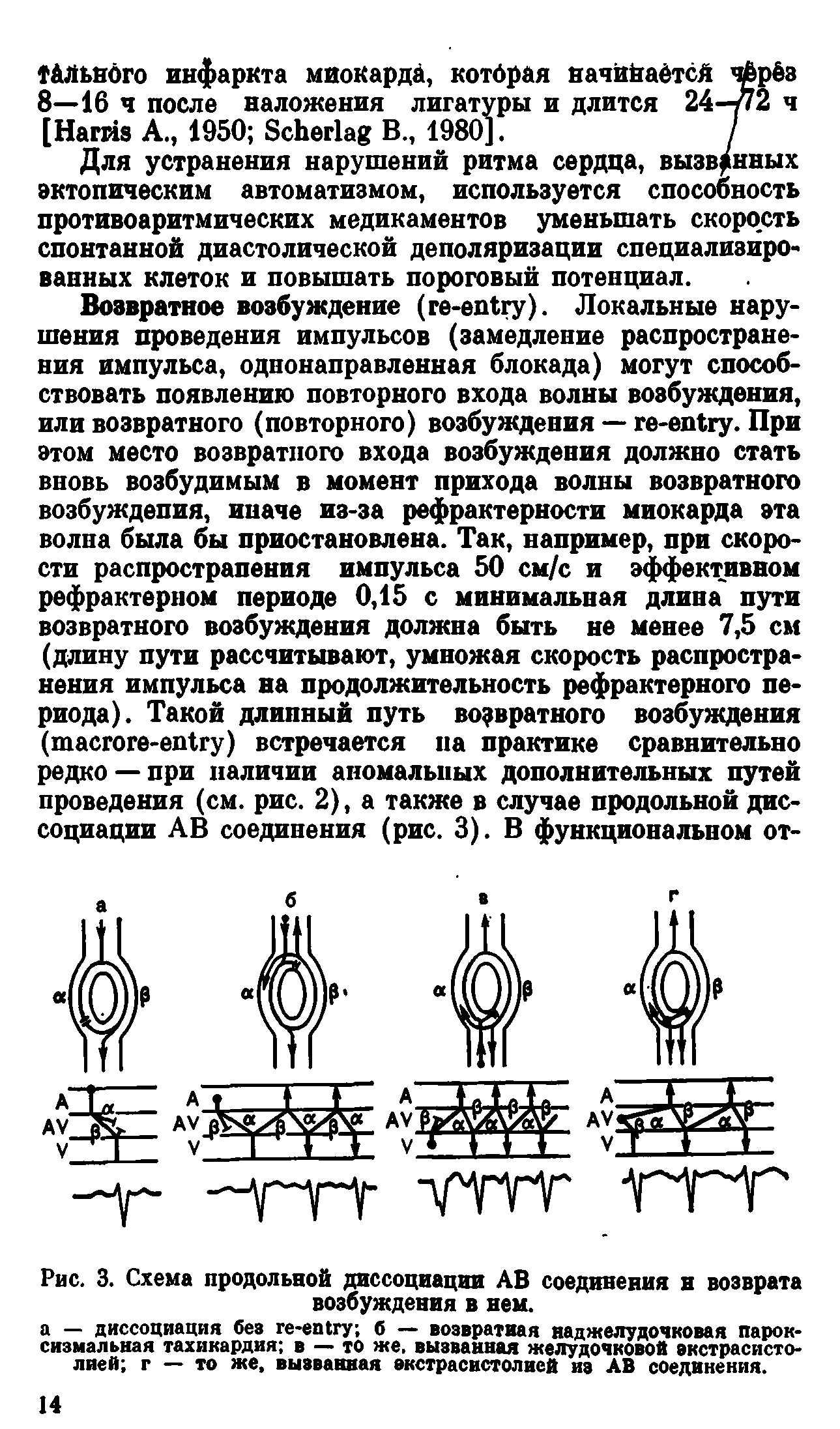 Рис. 3. Схема продольной диссоциации АВ соединения и возврата возбуждения в нем.