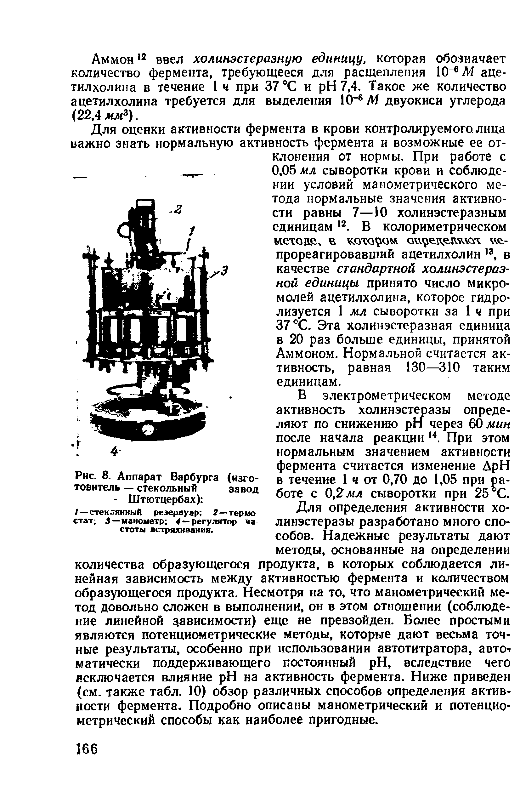 Рис. 8. Аппарат Варбурга (изготовитель — стекольный завод - Штютцербах) ...