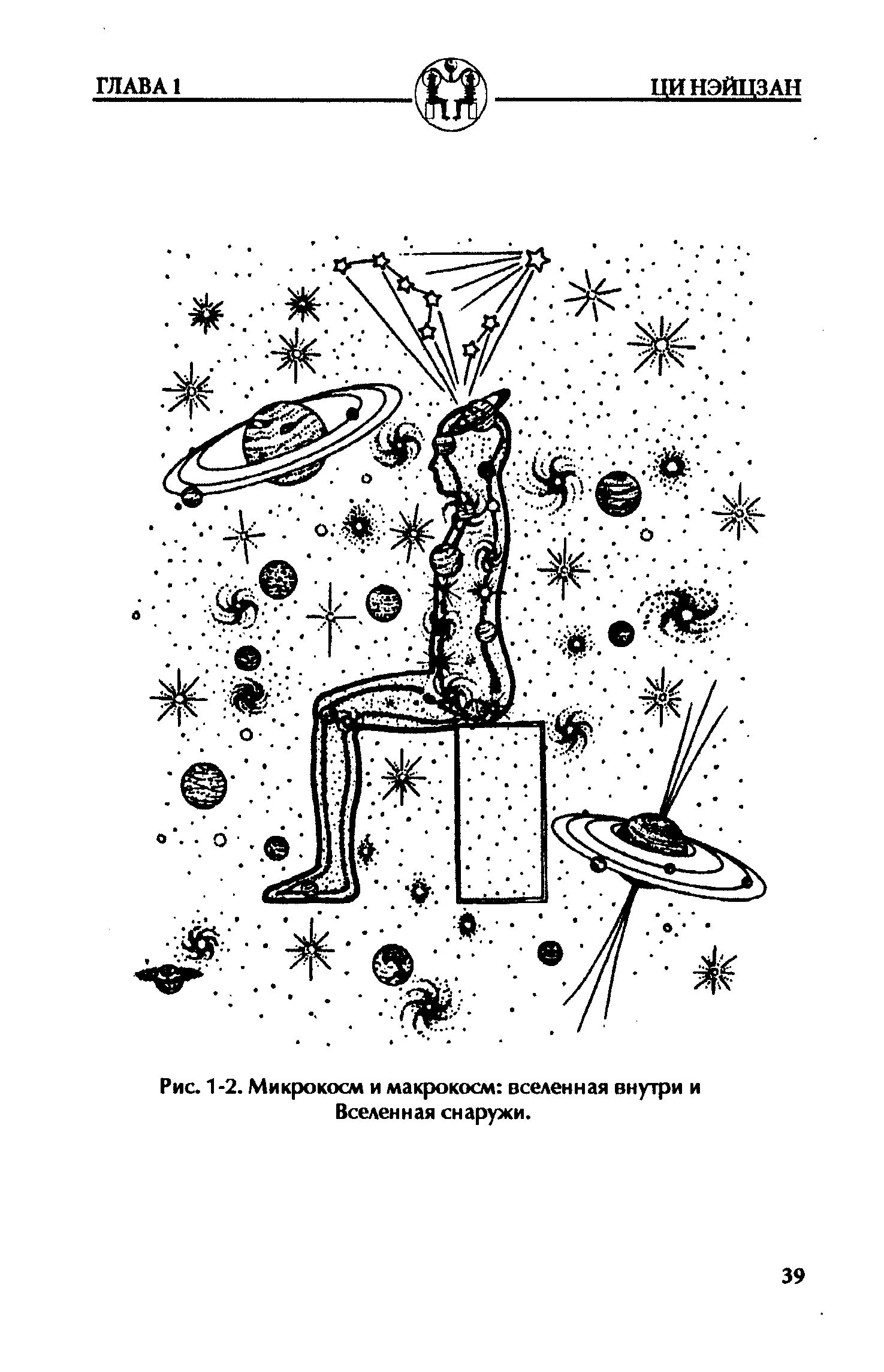 Рис. 1 -2. Микрокосм и макрокосм вселенная внутри и Вселенная снаружи.