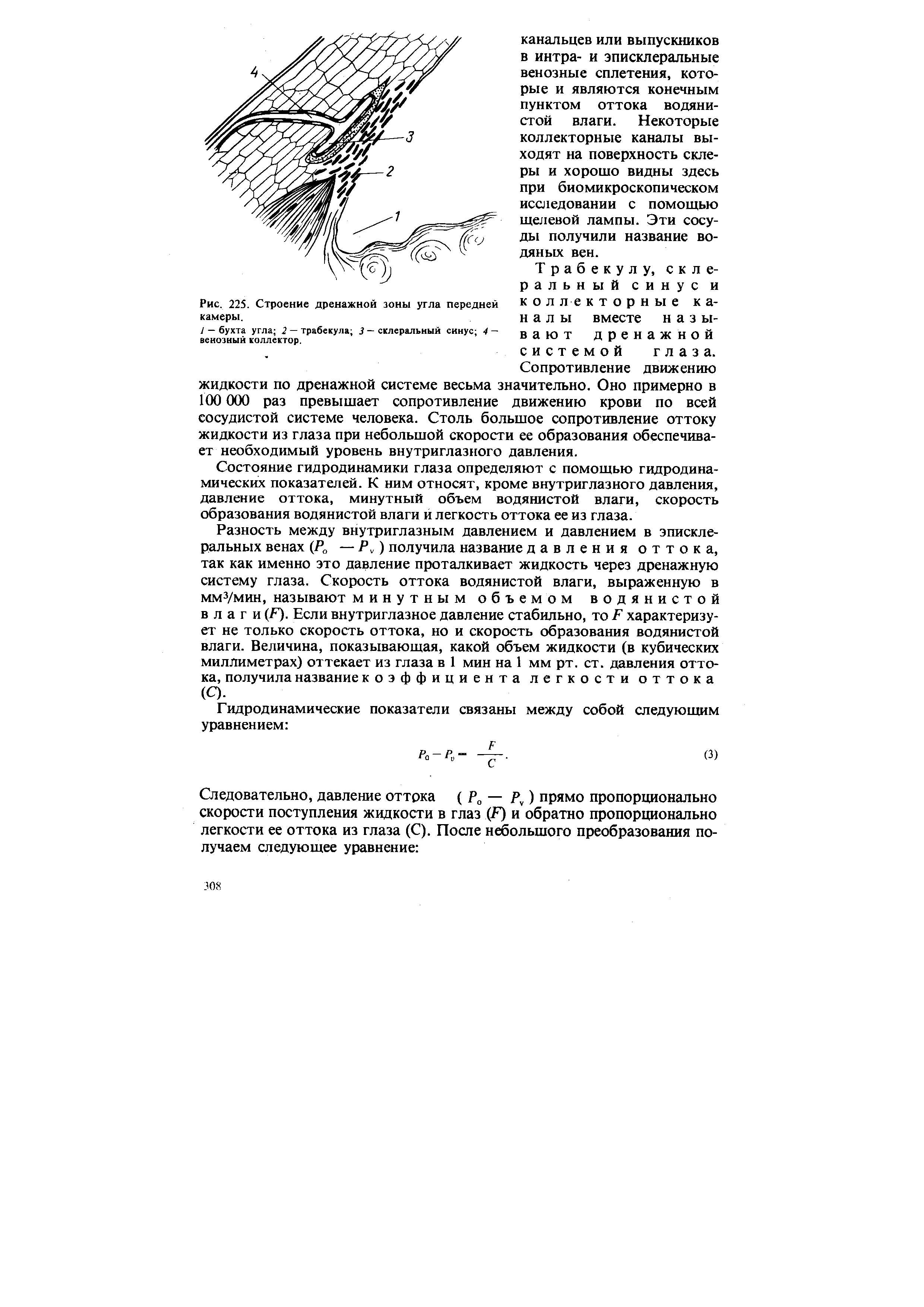 Рис. 225. Строение дренажной зоны угла передней камеры.