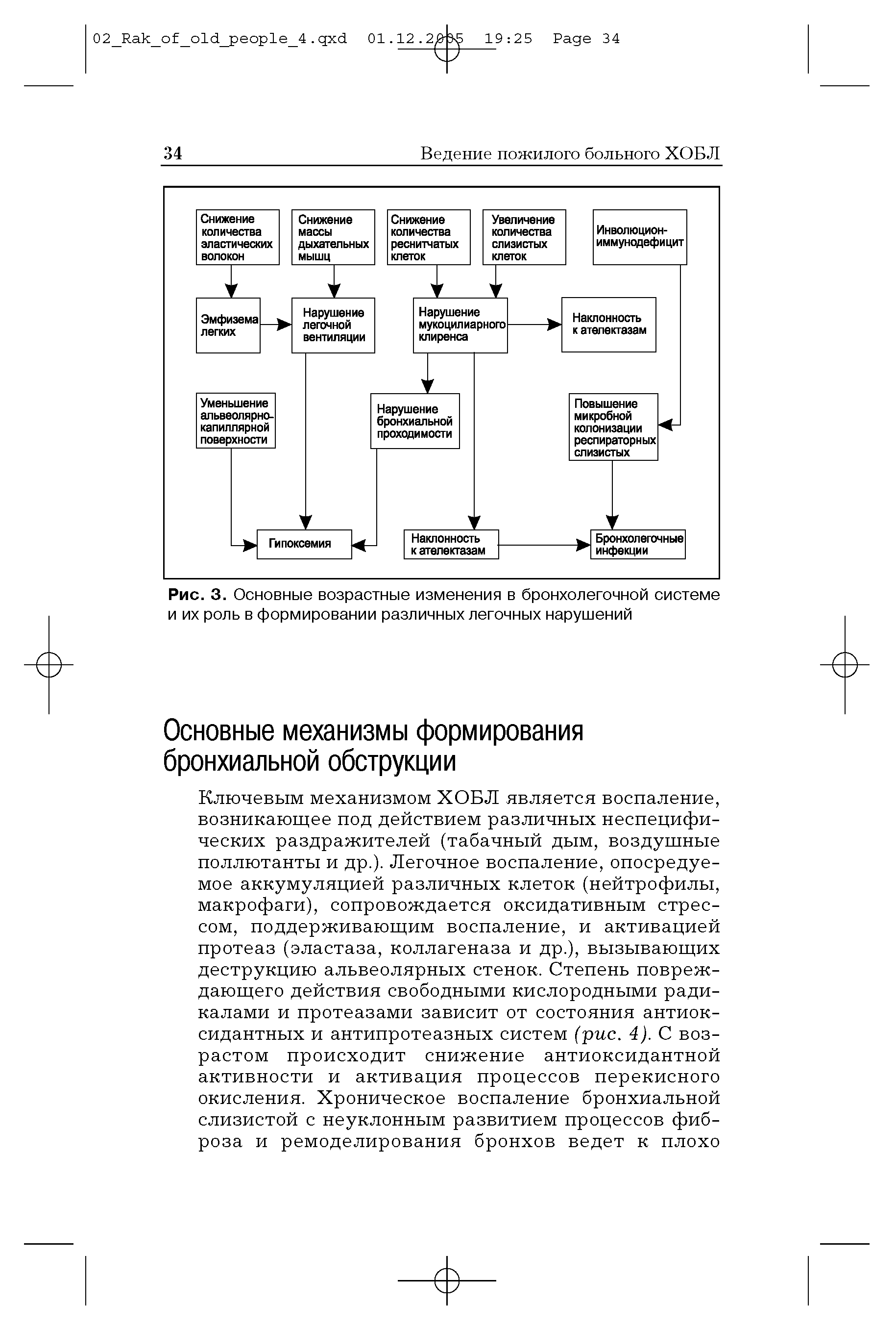 Рис. 3. Основные возрастные изменения в бронхолегочной системе и их роль в формировании различных легочных нарушений...