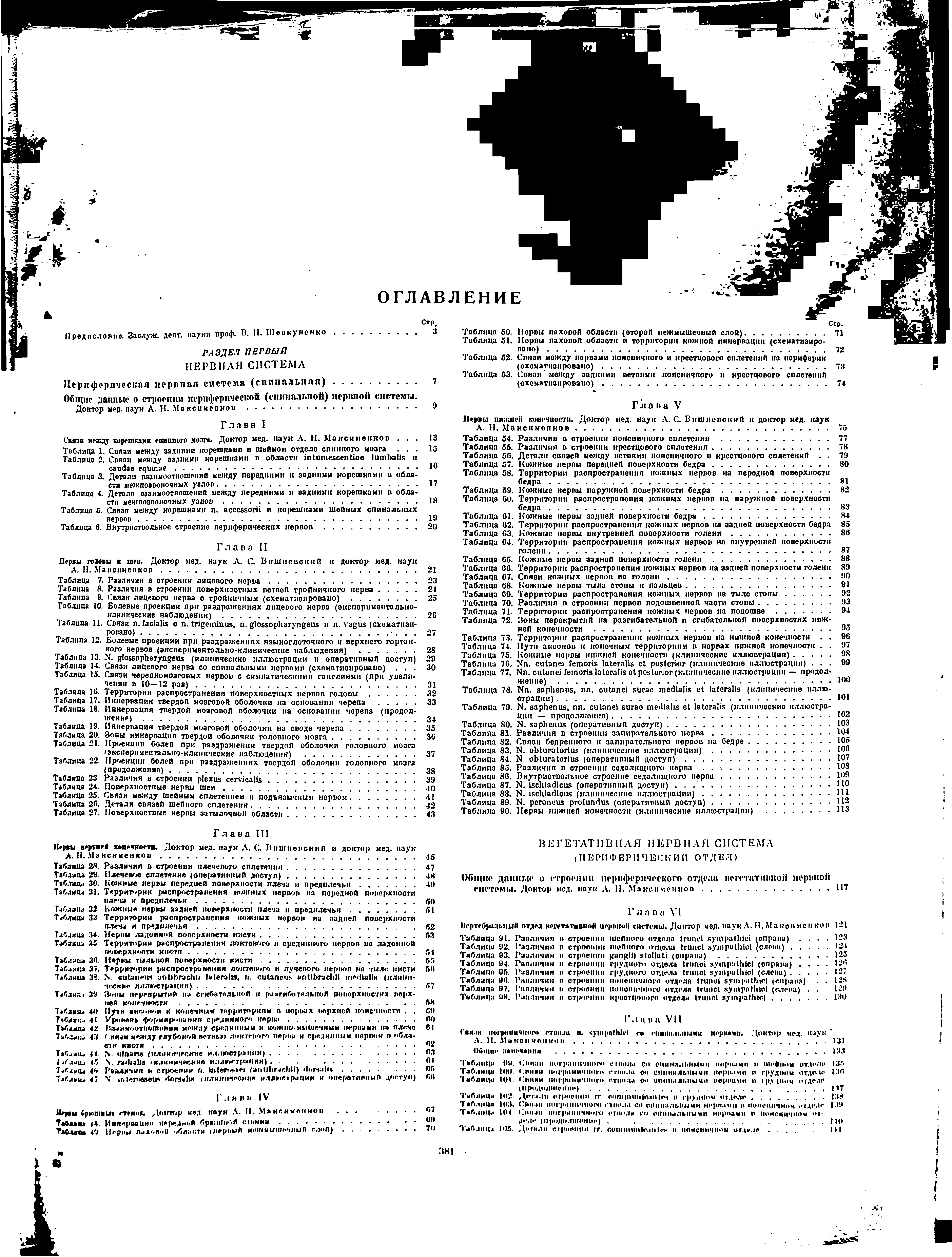 Таблица 73. Территории распространения кожных нервов на нижней конечности. . 96 Таблица 74. Пути аксонов к коночным территориям в нервах нижней копечности. . 97 Таблица 75. Кожные нервы нижней конечности (клинические иллюстрации).98...