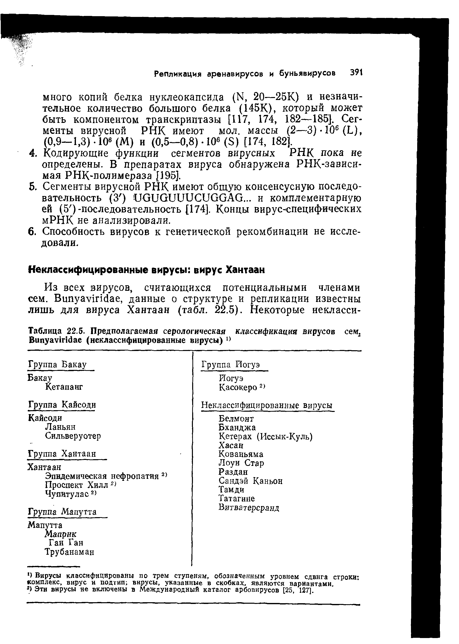 Таблица 22.5. Предполагаемая серологическая классификация вирусов сем. ВипуауНбае (неклассифицированные вирусы)...