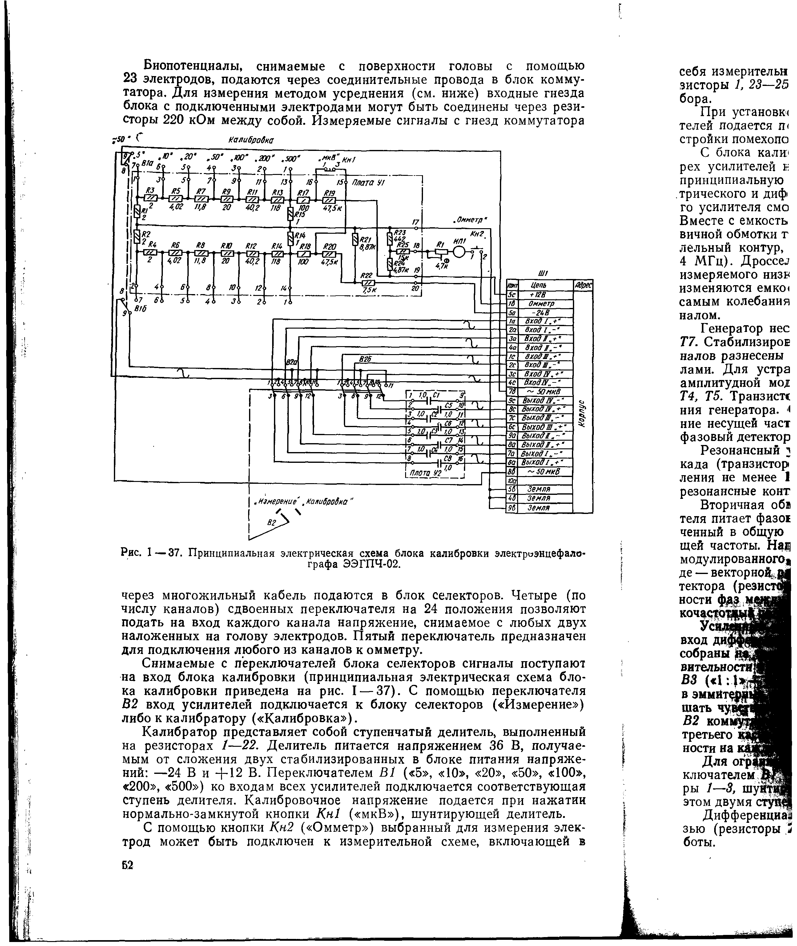 Рис. 1—37. Принципиальная электрическая схема блока калибровки элекгроэнцефалографа ЭЭГПЧ-02.