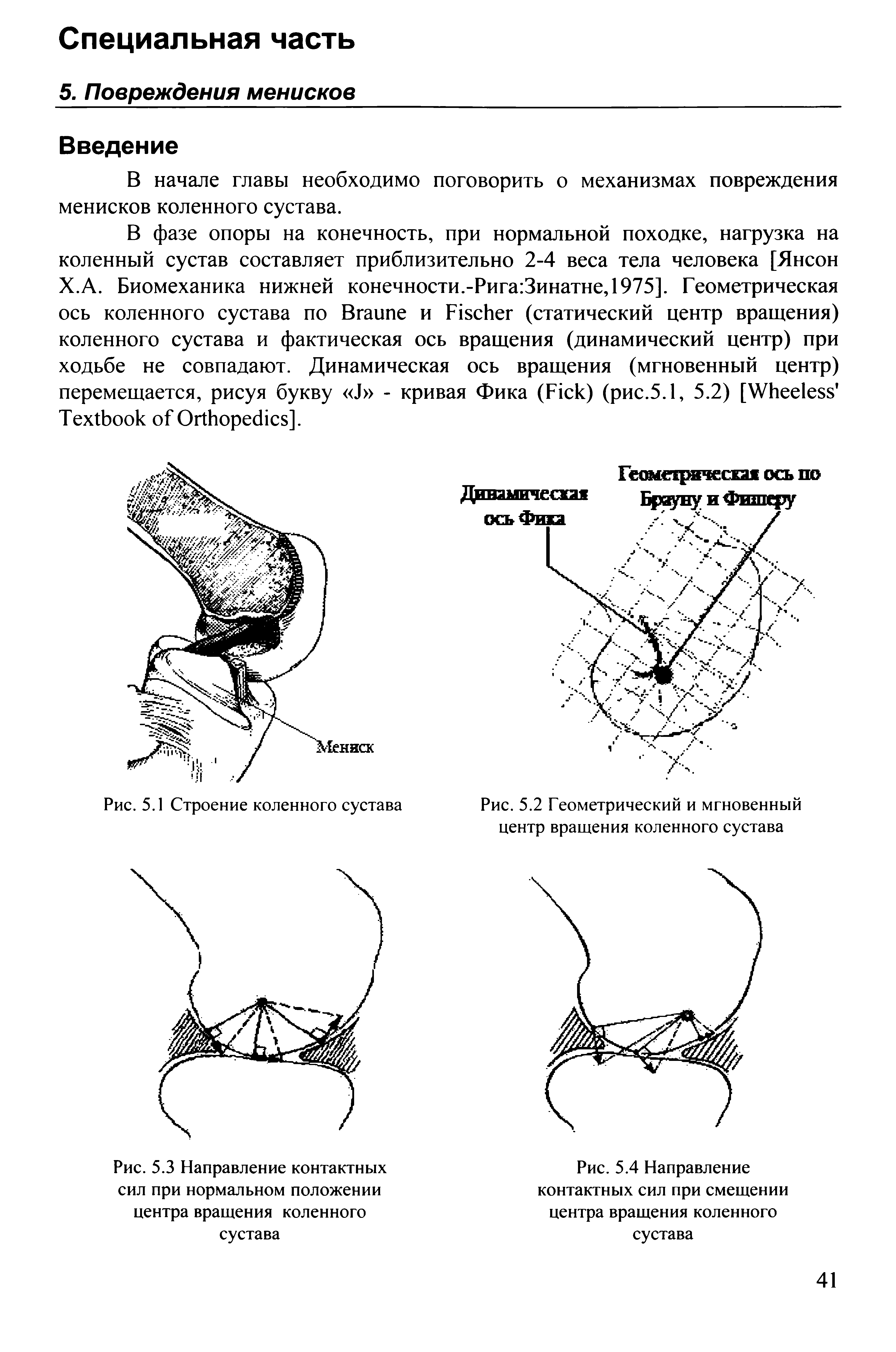 Рис. 5.2 Геометрический и мгновенный центр вращения коленного сустава...