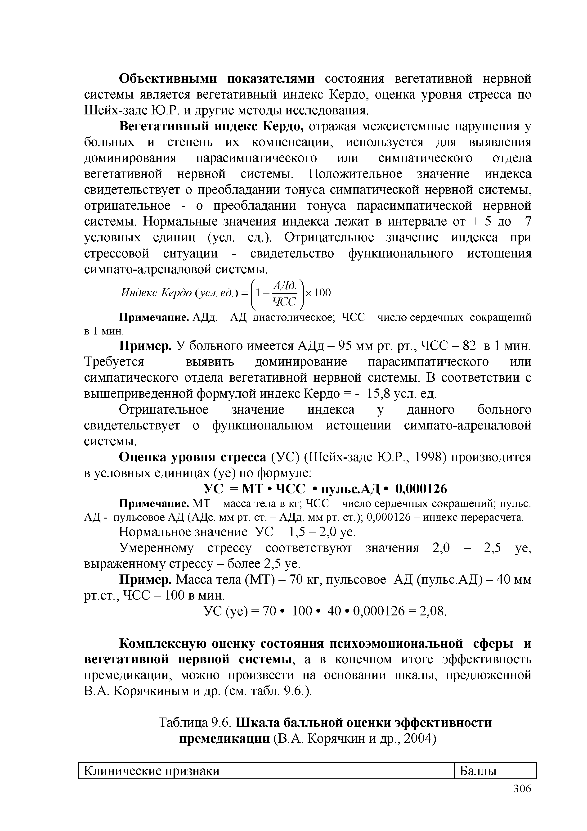 Таблица 9.6. Шкала балльной оценки эффективности премедикации (В.А. Корячкин и др., 2004)...