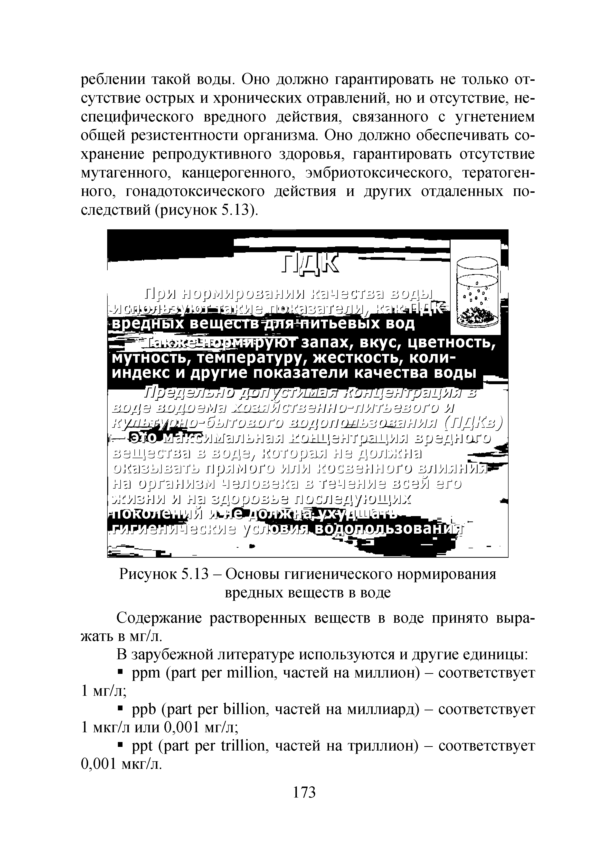 Рисунок 5.13 - Основы гигиенического нормирования вредных веществ в воде...