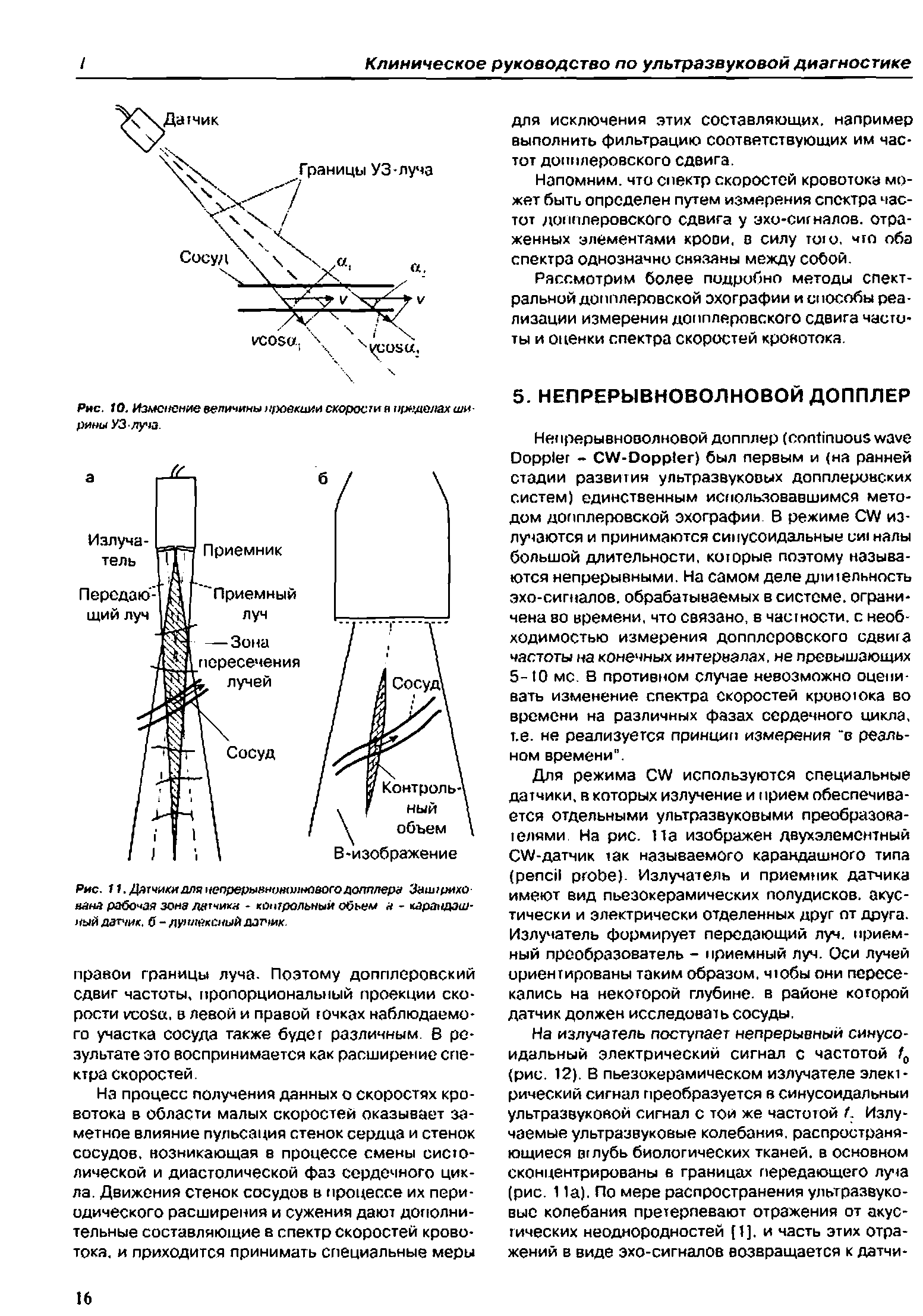 Рис. . Изкюнение личины проекции скорости л п(Я делах ширины УЗ луча.