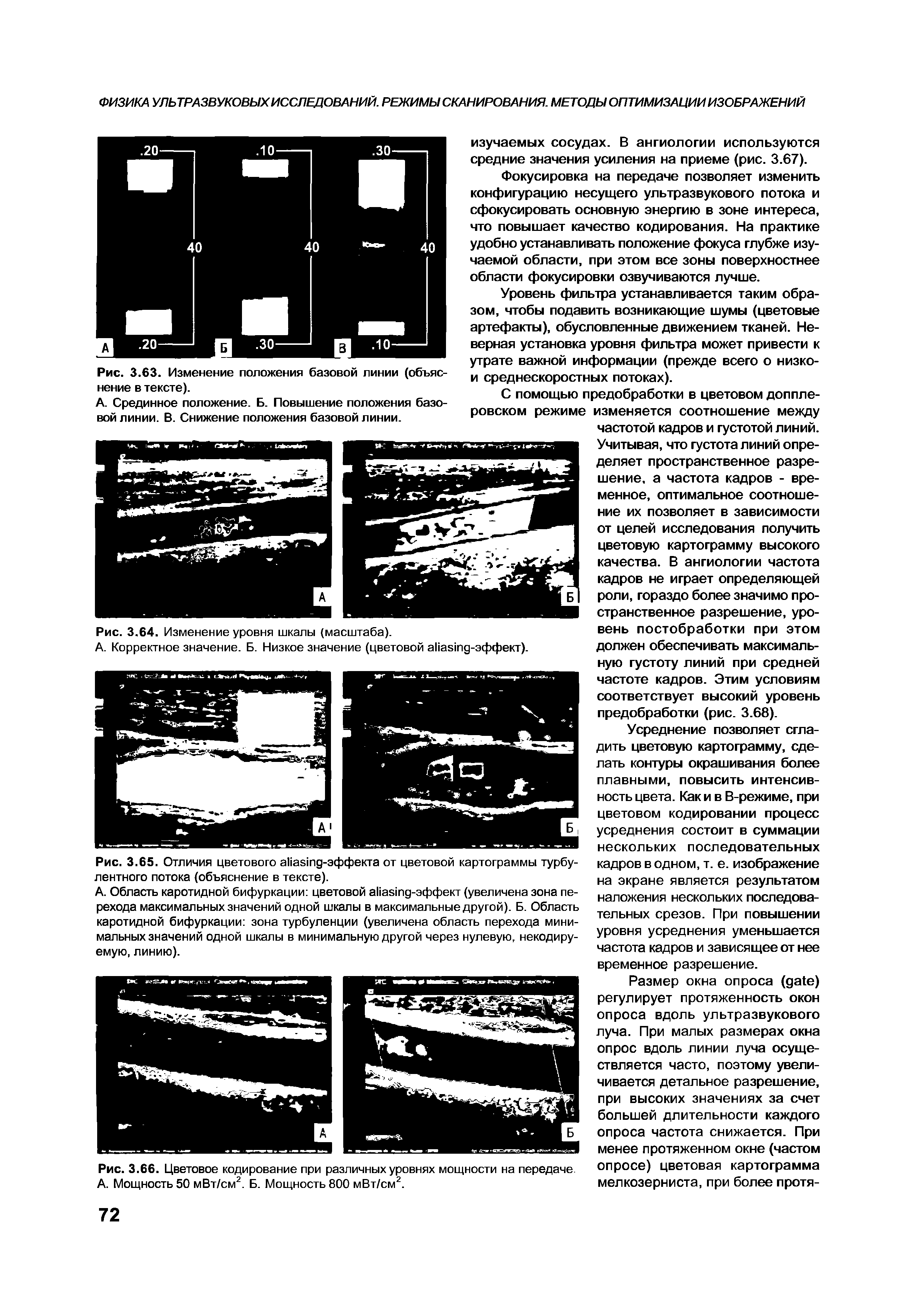 Рис. 3.65. Отличия цветового аИавтд-эффекта от цветовой картограммы турбулентного потока (объяснение в тексте).