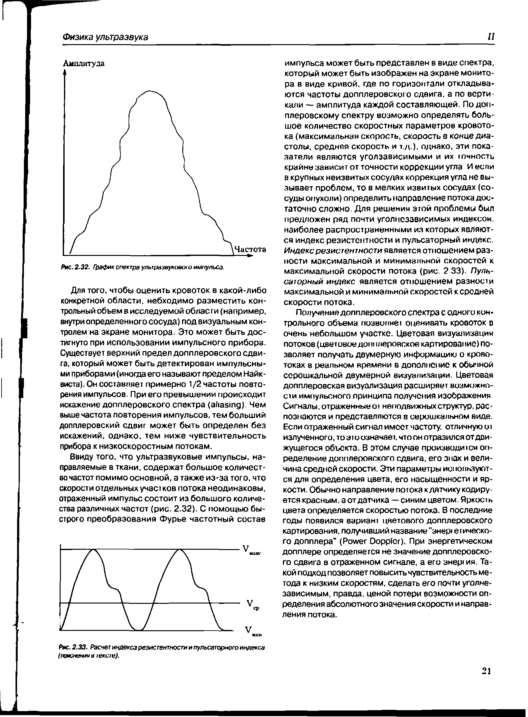 Рис. 2.33. Расчет индекса резистентности и пульсаторного индекса (пояснения в екс/е).