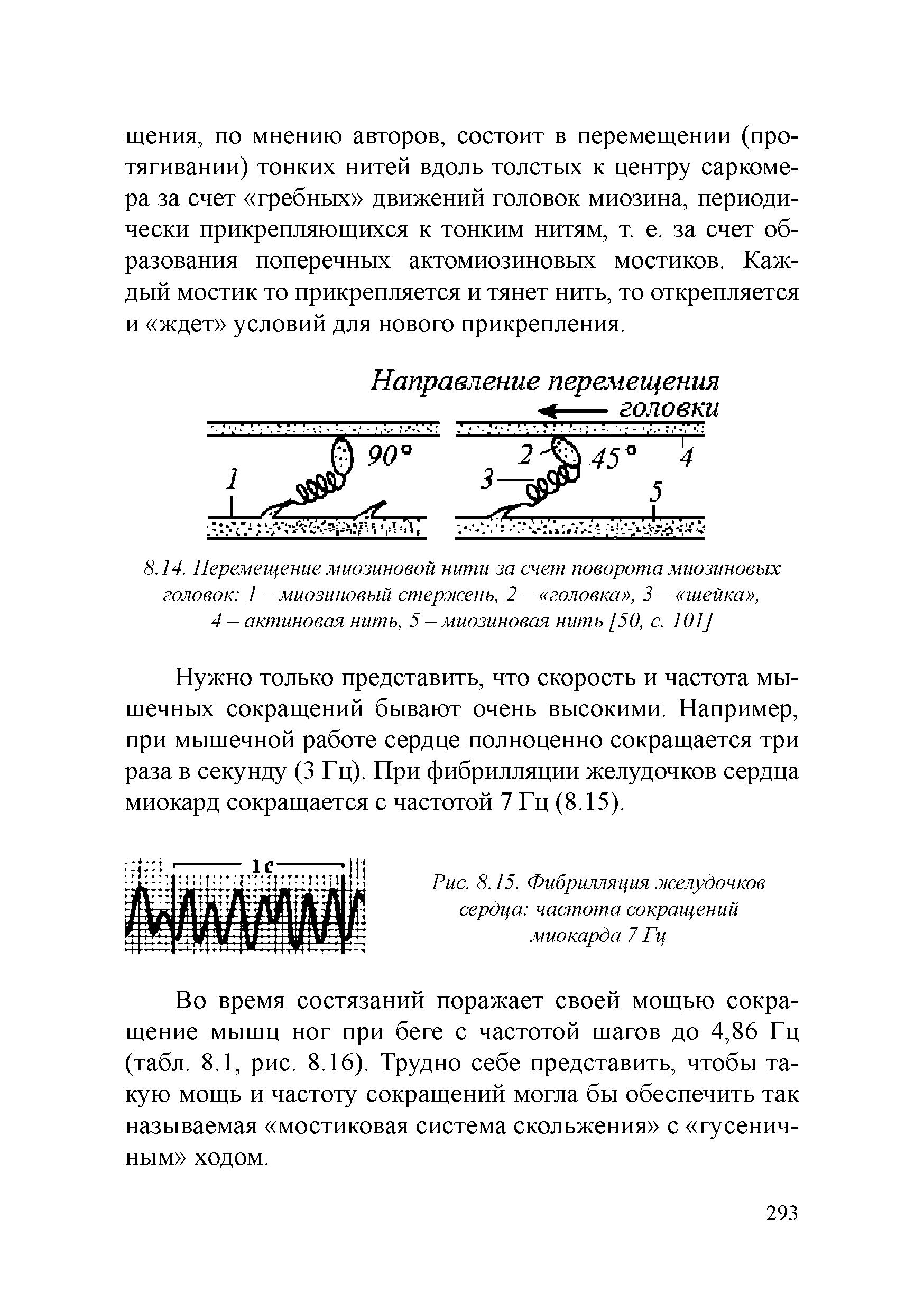 Рис. 8.15. Фибрилляция желудочков сердца частота сокращений миокарда 7 Гц...