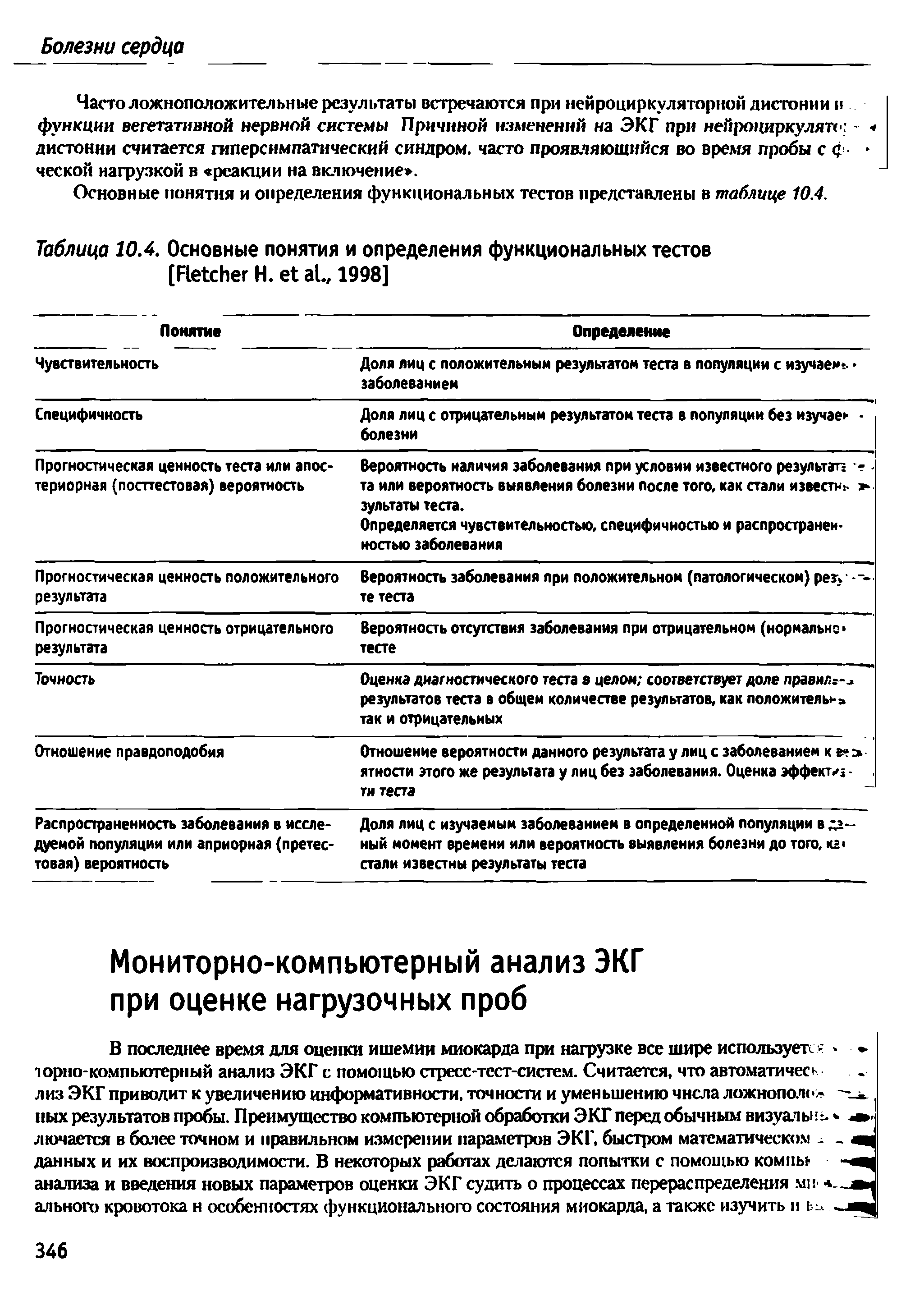 Таблица 10.4. Основные понятия и определения функциональных тестов [F Н. , 1998]...