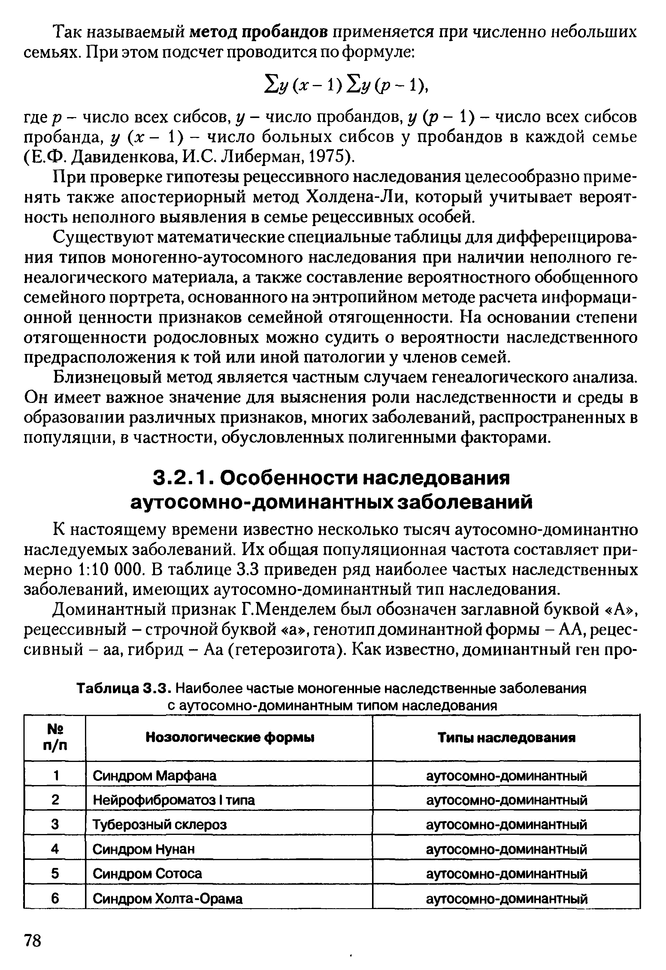 Таблица 3.3. Наиболее частые моногенные наследственные заболевания с аутосомно-доминантным типом наследования...