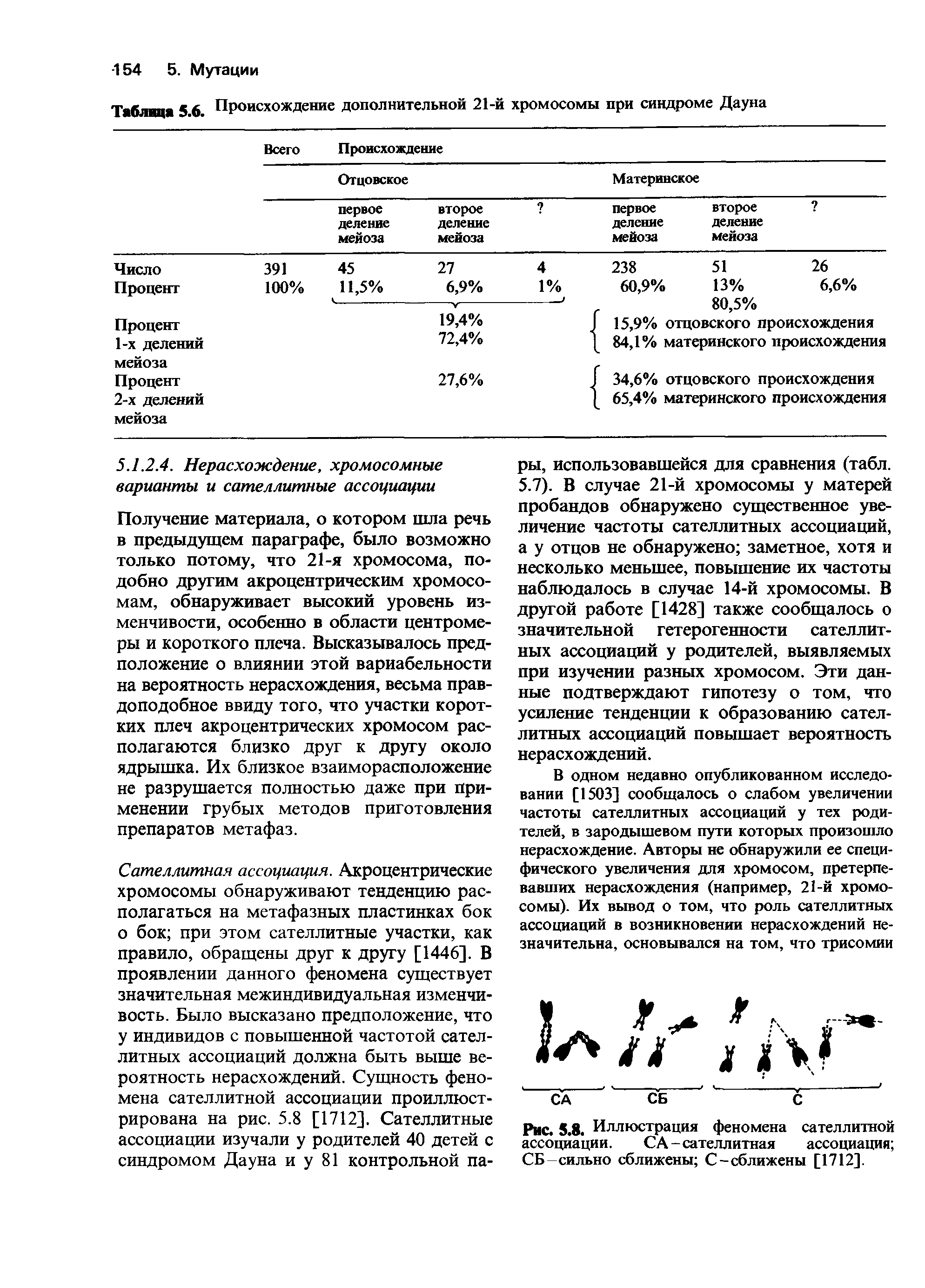 Рис. 5.8. Иллюстрация феномена сателлитной ассоциации. СА-сателлитная ассоциация СБ сильно сближены С-сближены [1712].