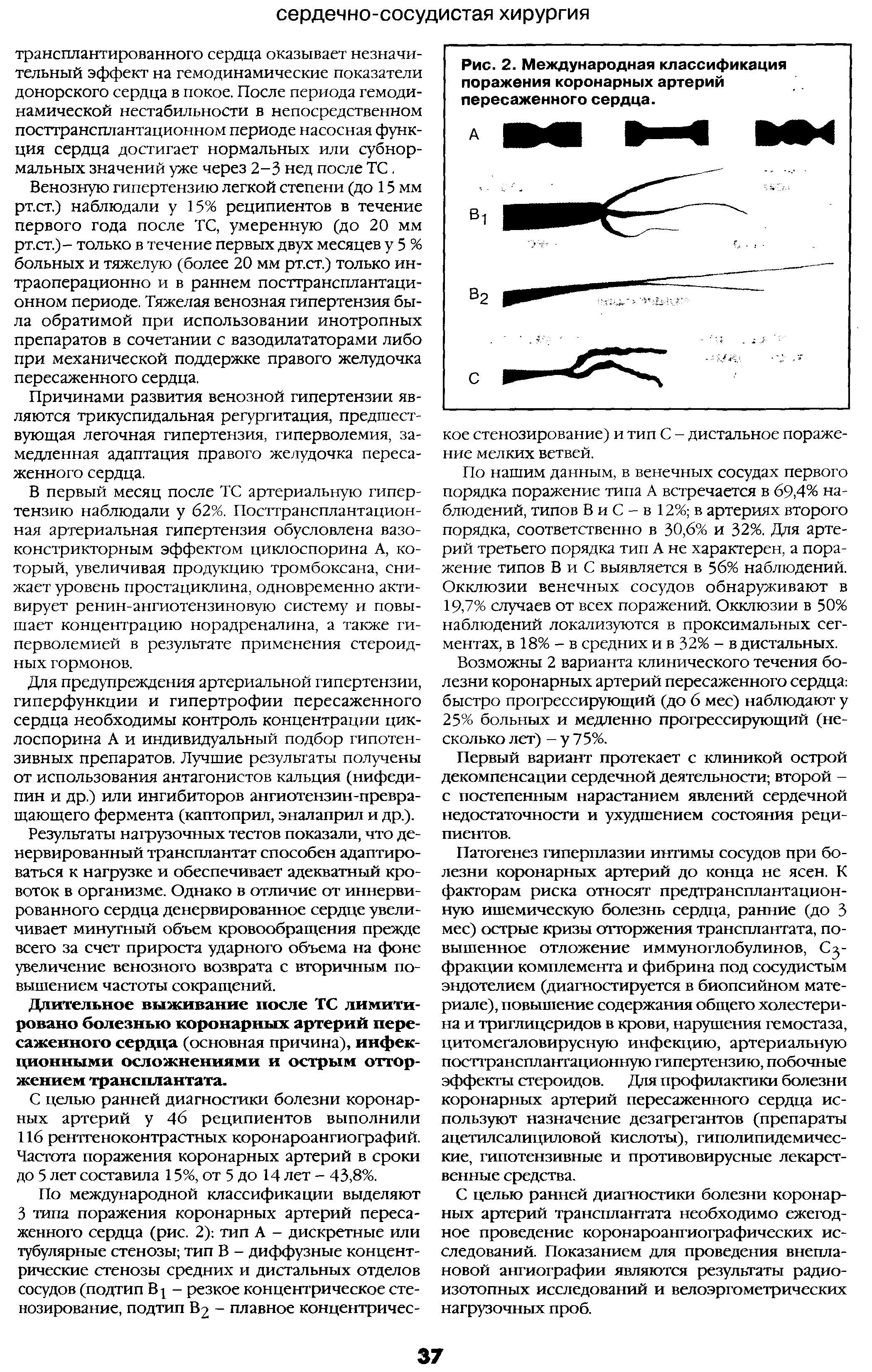 Рис. 2. Международная классификация поражения коронарных артерий пересаженного сердца.