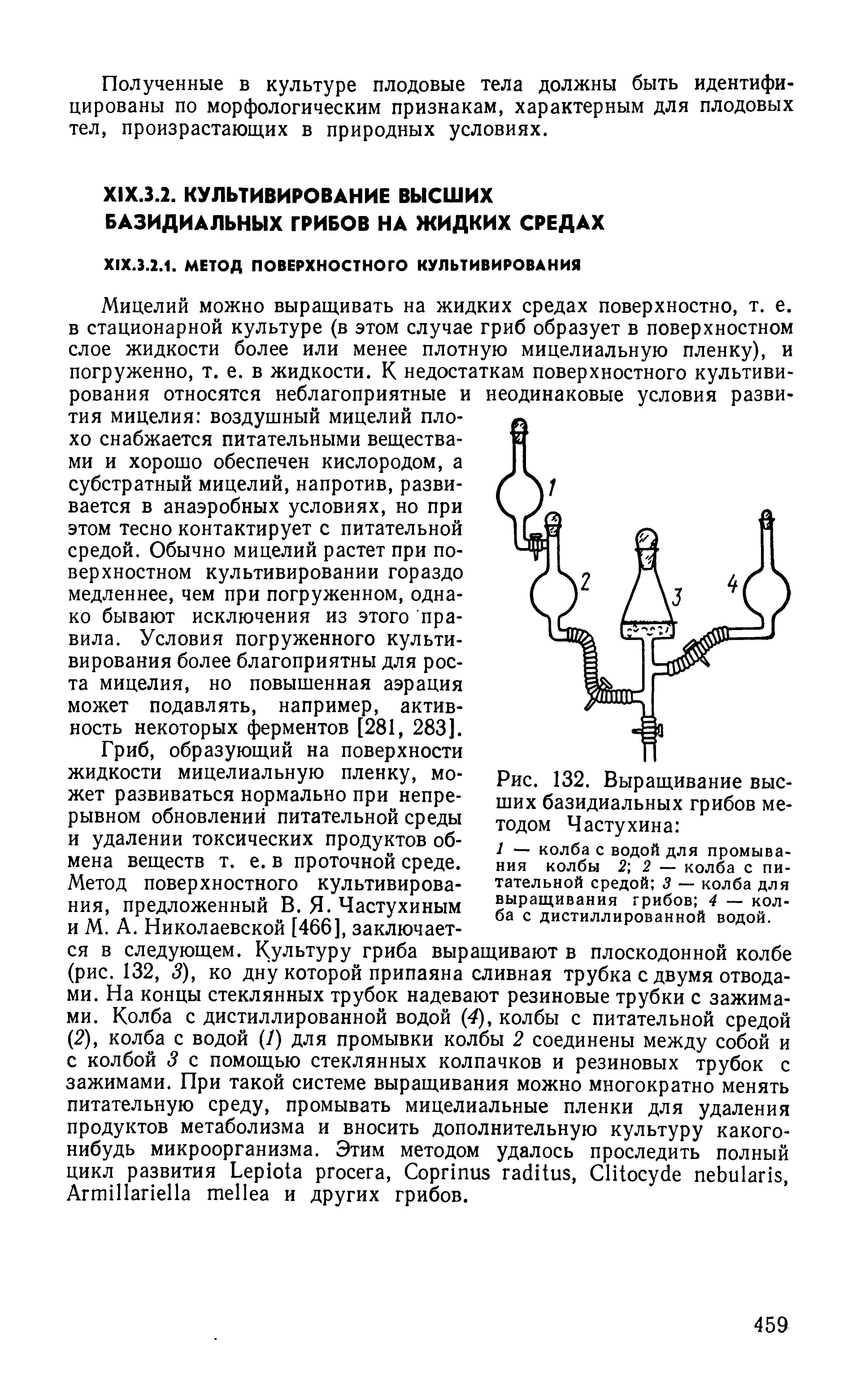 Рис. 132. Выращивание высших базидиальных грибов методом Частухина ...