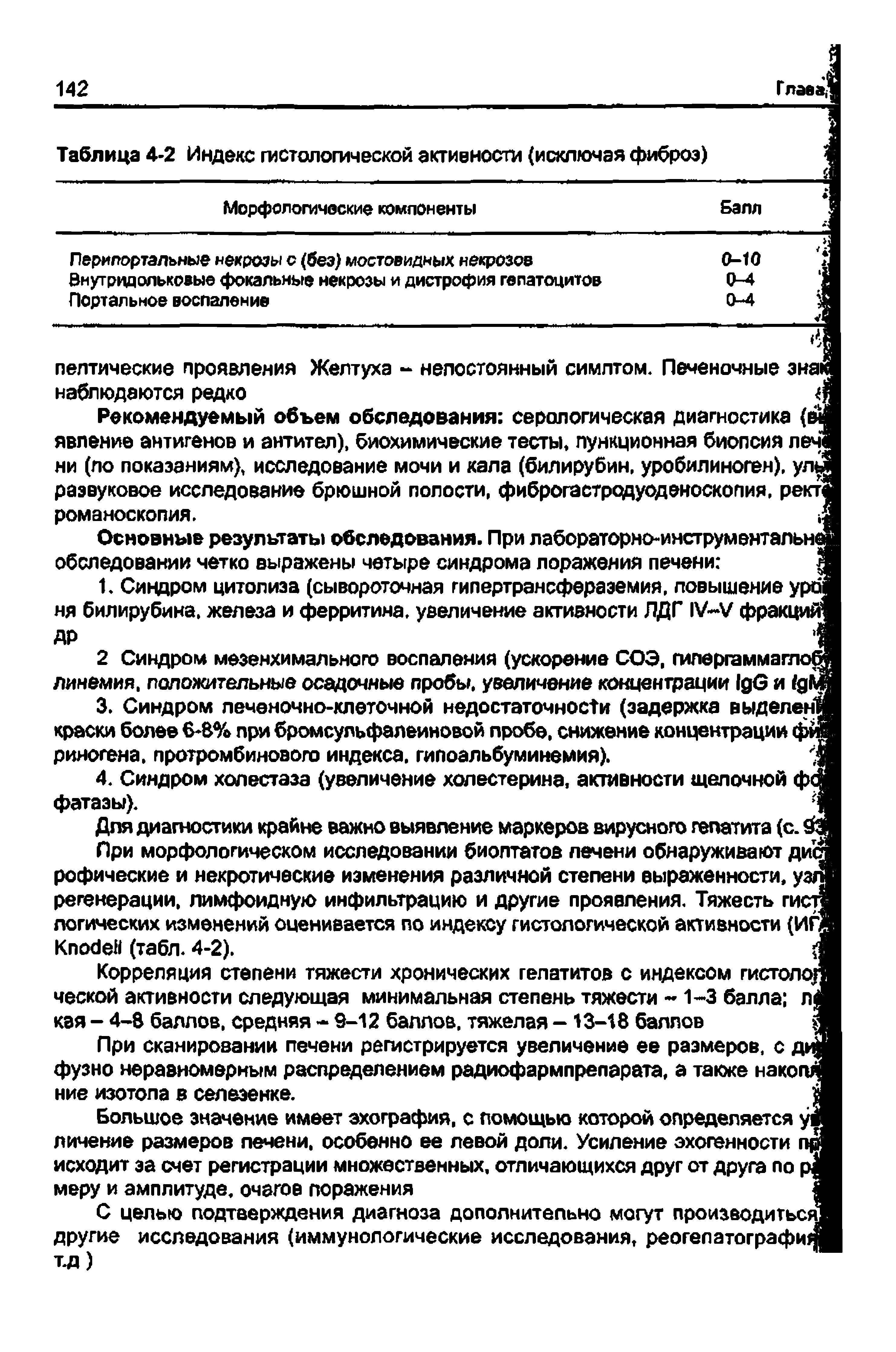 Таблица 4-2 Индекс гистологической активности (исключая фиброз) (д...