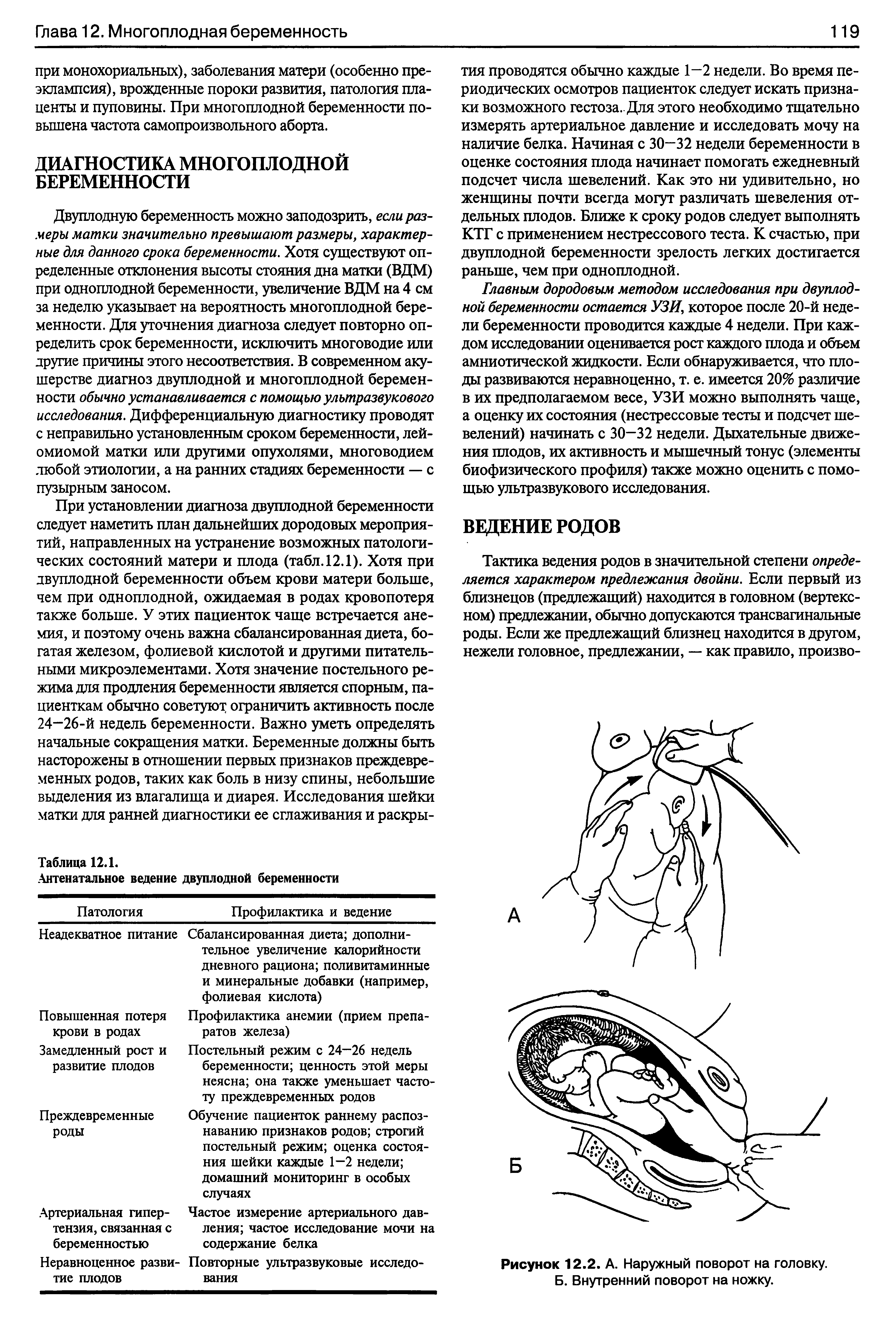 Рисунок 12.2. А. Наружный поворот на головку. Б. Внутренний поворот на ножку.