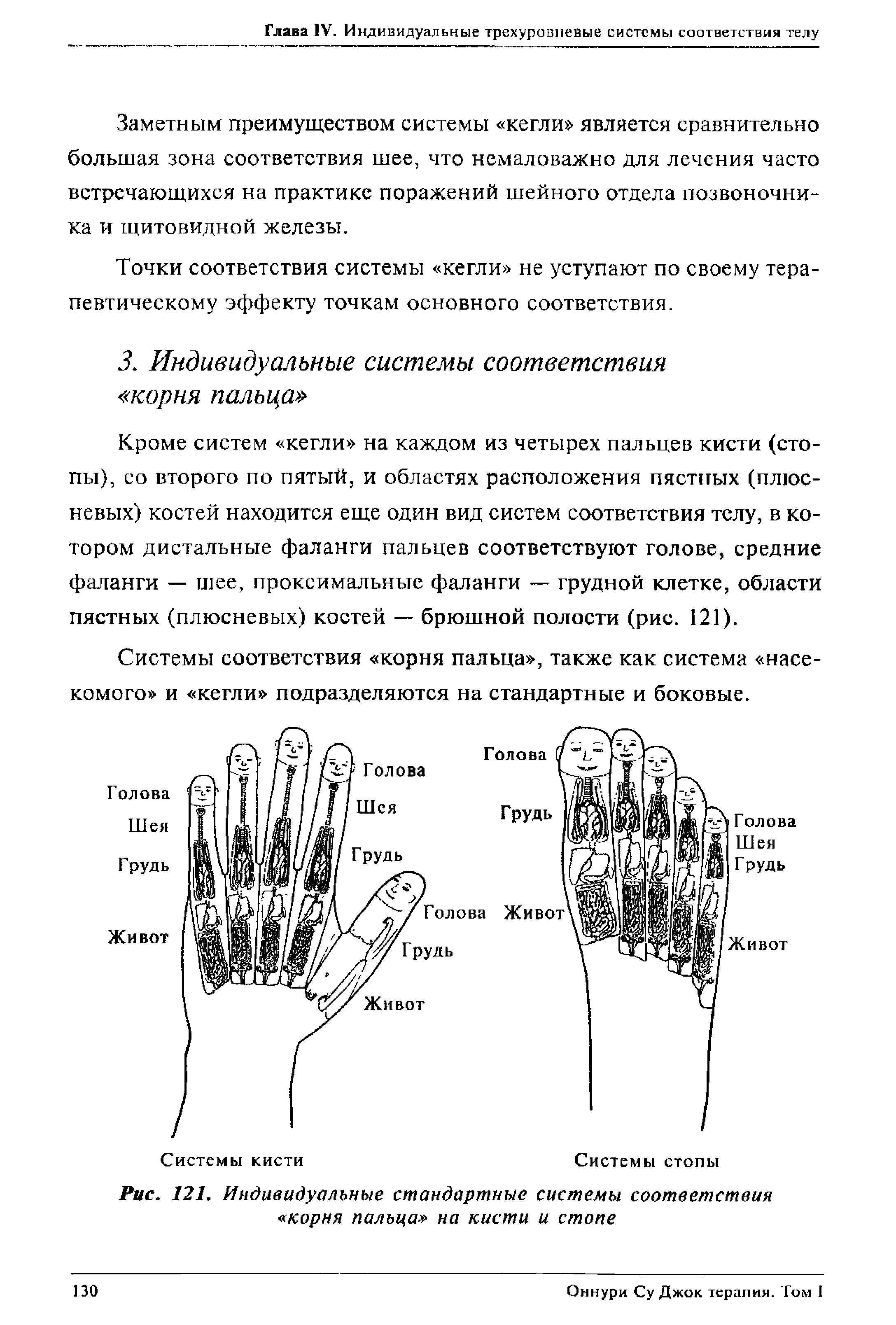 Рис. 121. Индивидуальные стандартные системы соответствия корня пальца на кисти и стопе...