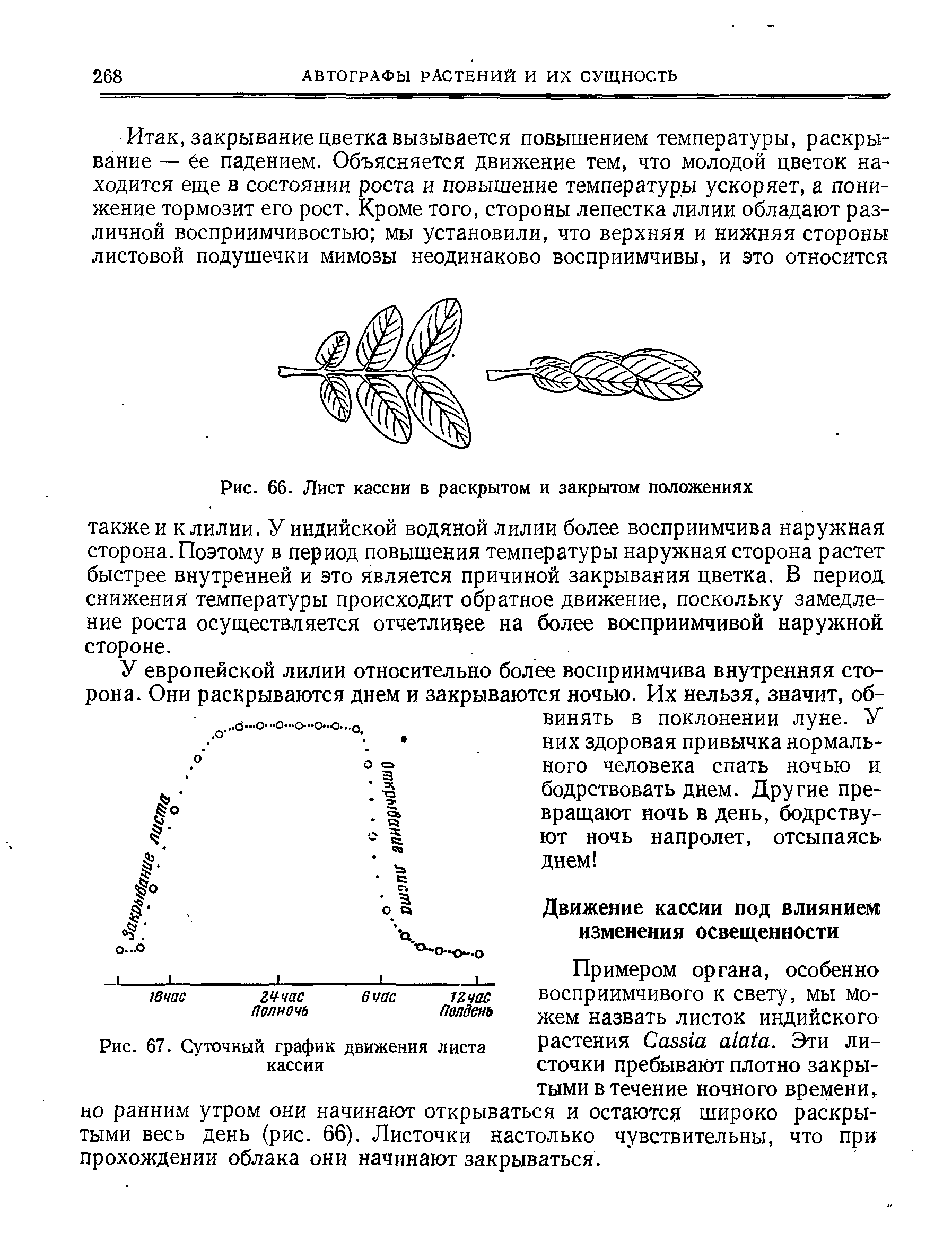 Рис. 67. Суточный график движения листа растения C . Эти ли-...