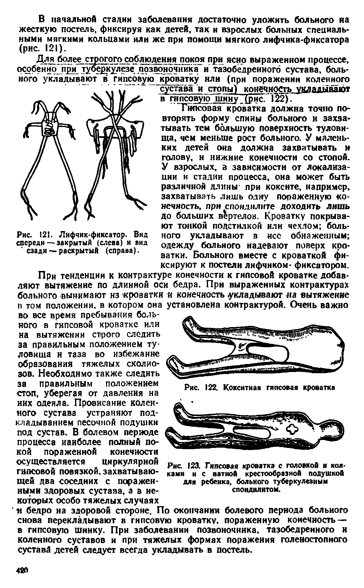 Рис. 121. Лифчик-фиксатор. Вид спереди — закрытый (слева) и вид сзади — раскрытый (справа).