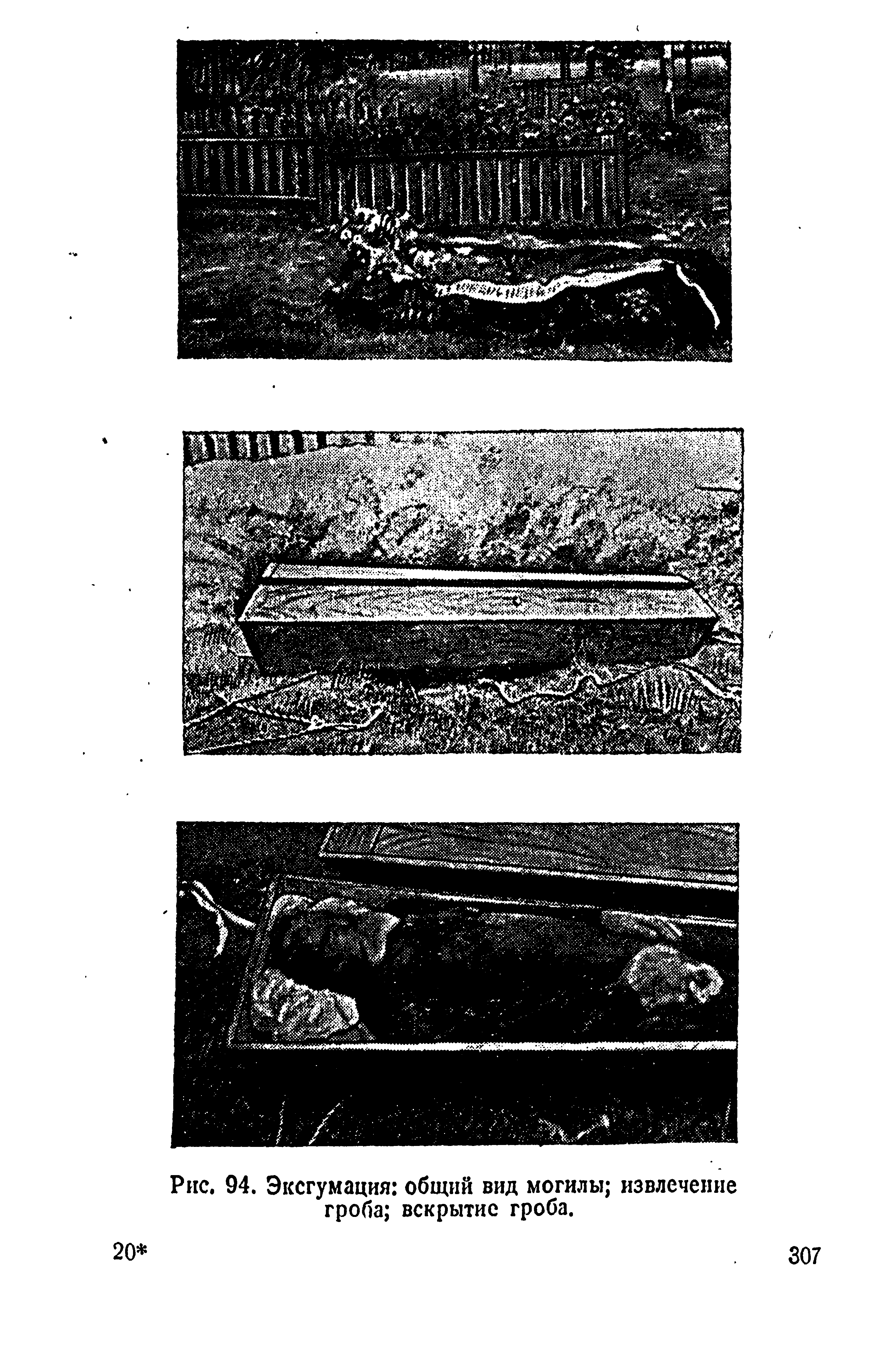 Рис. 94. Эксгумация общий вид могилы извлечение гроба вскрытие гроба.